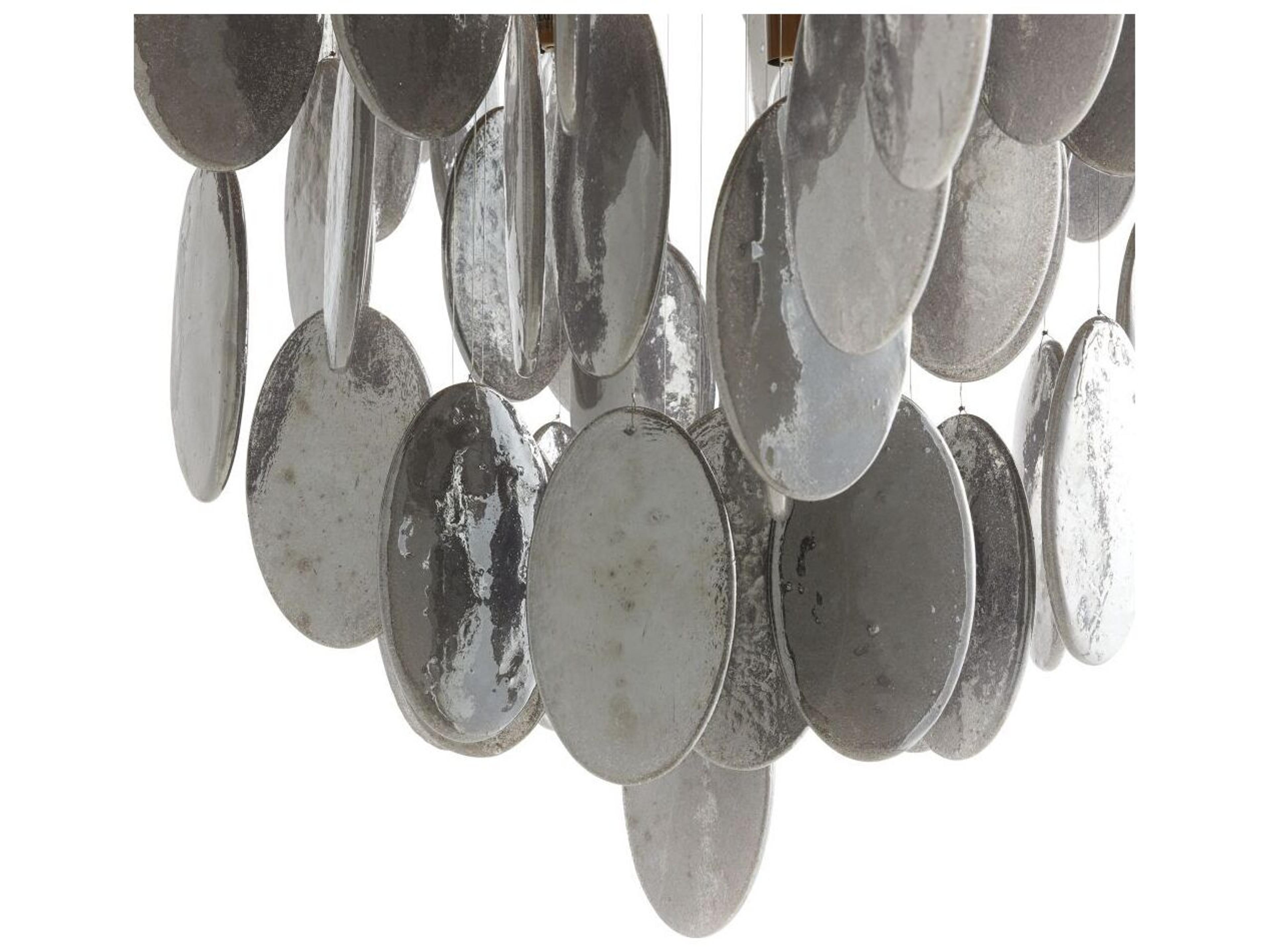 Arteriors Home Tiffany 8-Light Antique Brass Smoke Luster Gray Round Chandelier