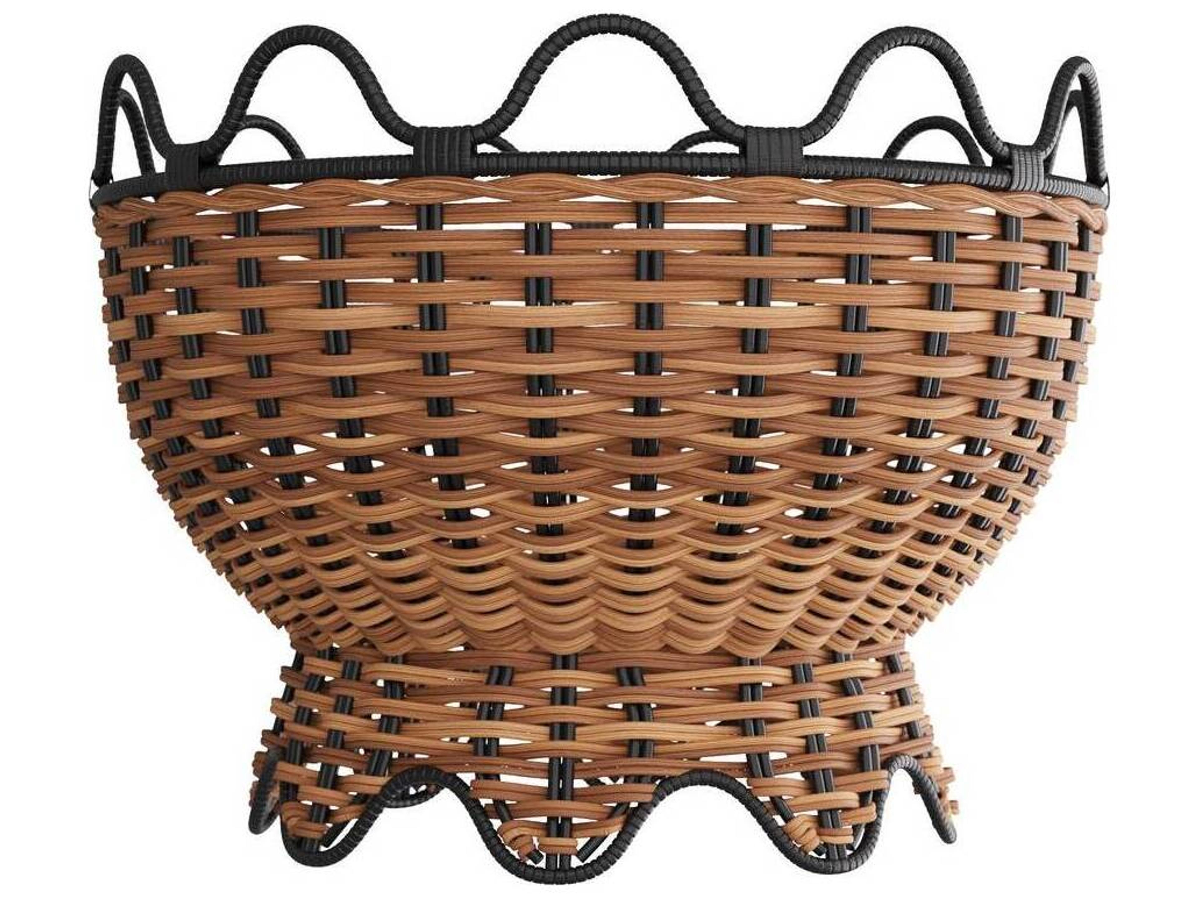 Mar Rattan Centerpiece Natural Black Decorative Bowl