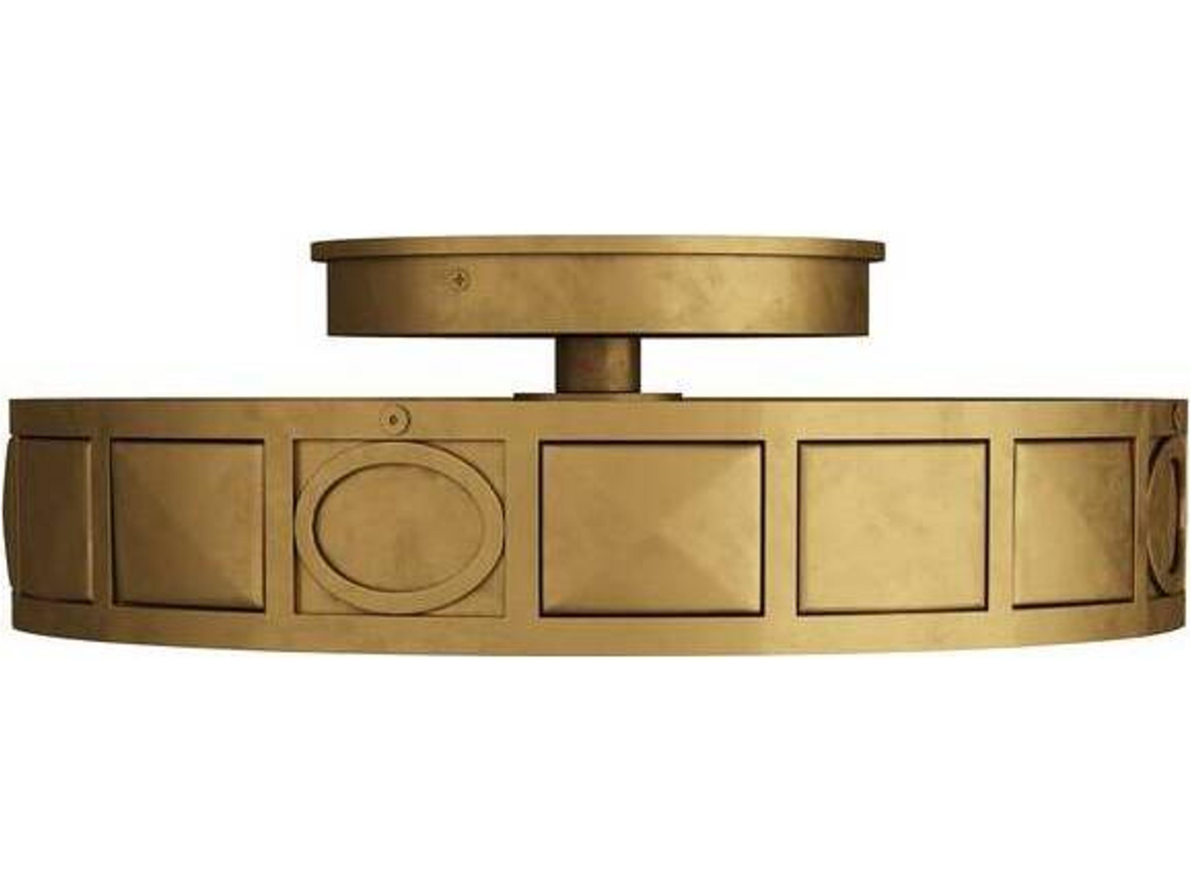 Empire Flush Mount Antique Brass Ceiling Light