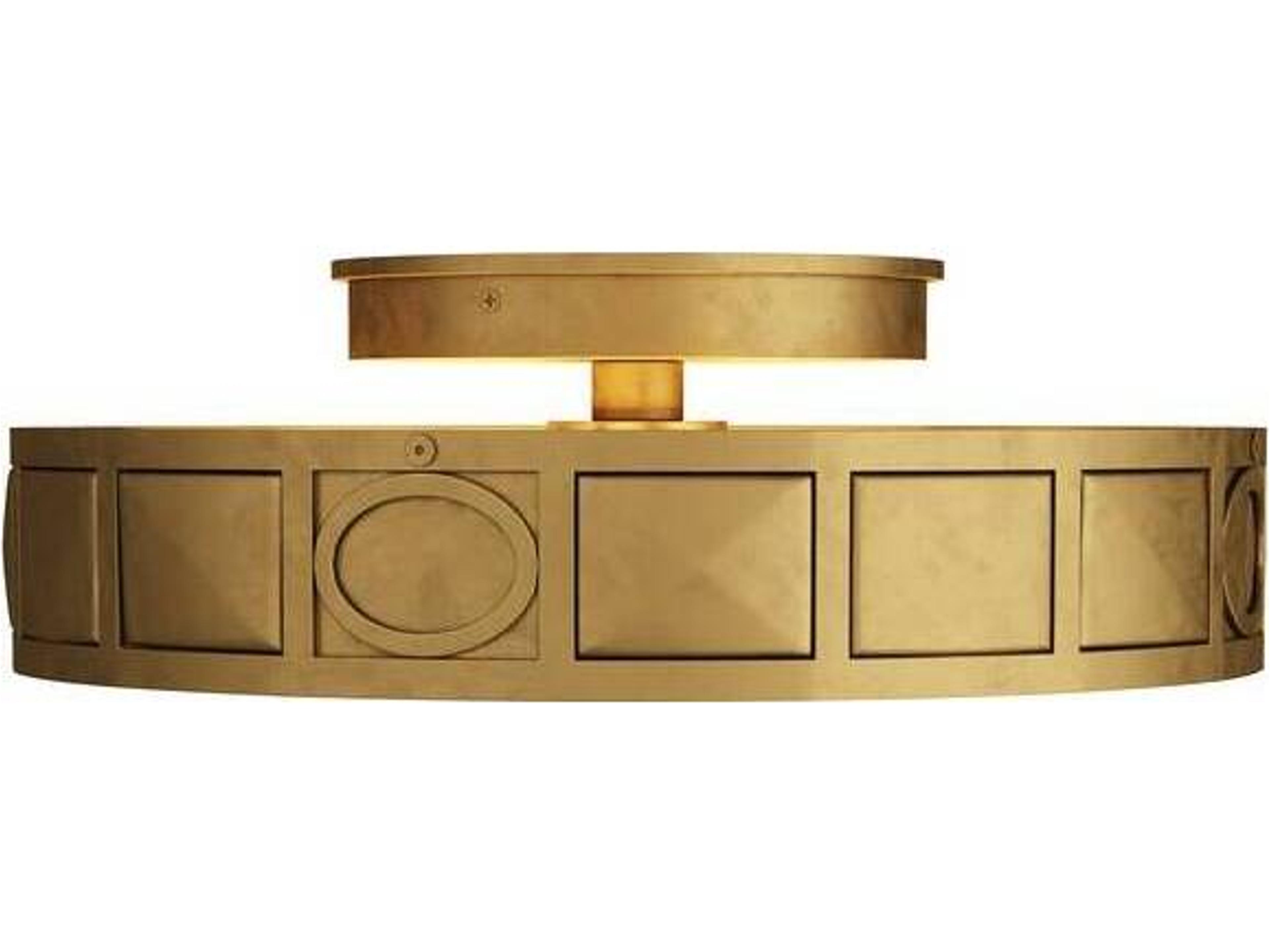 Arteriors Home Empire 4-Light Antique Brass Opal Round Flush Mount