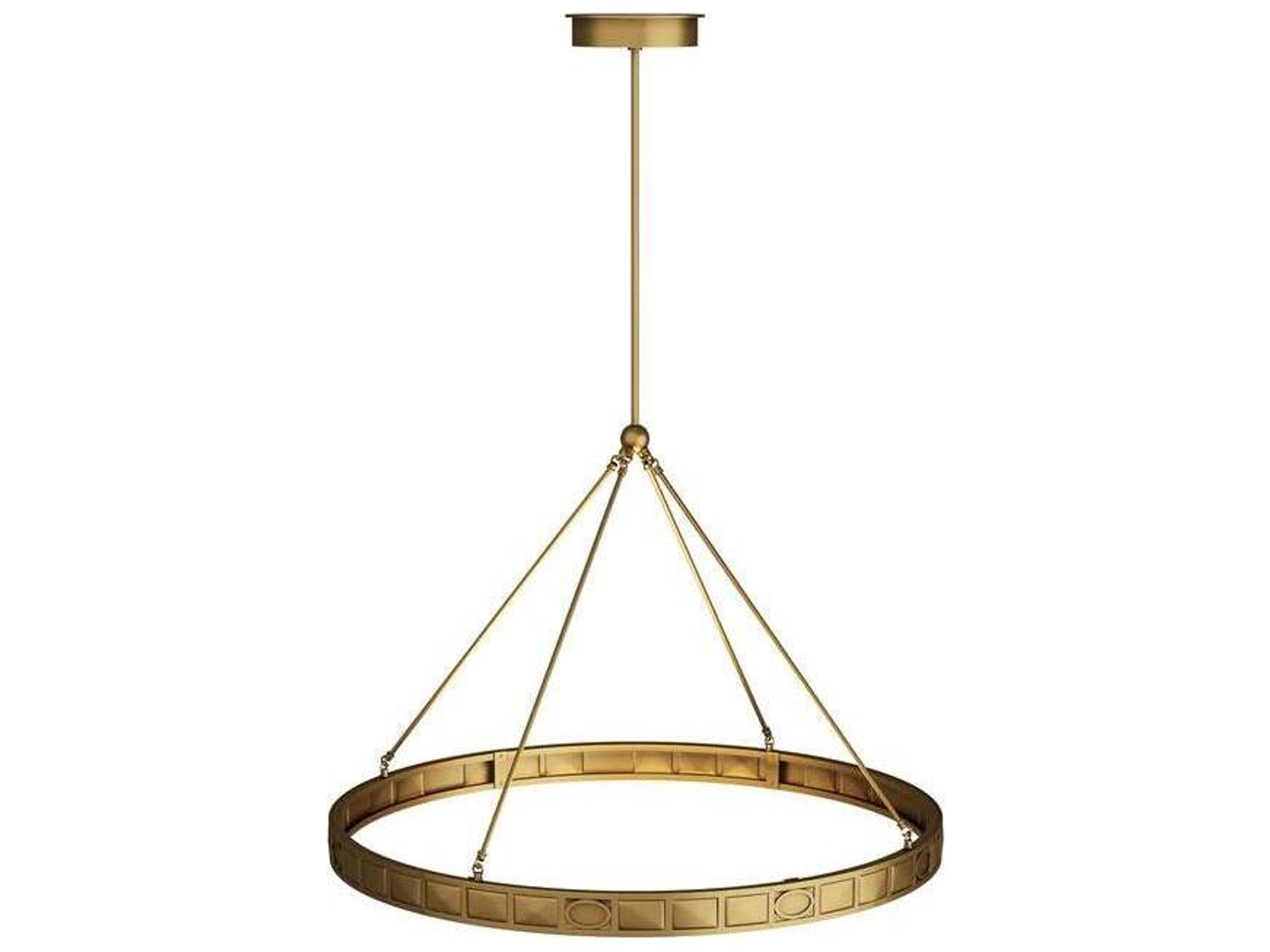 Empire Chandelier Antique Brass Geometric