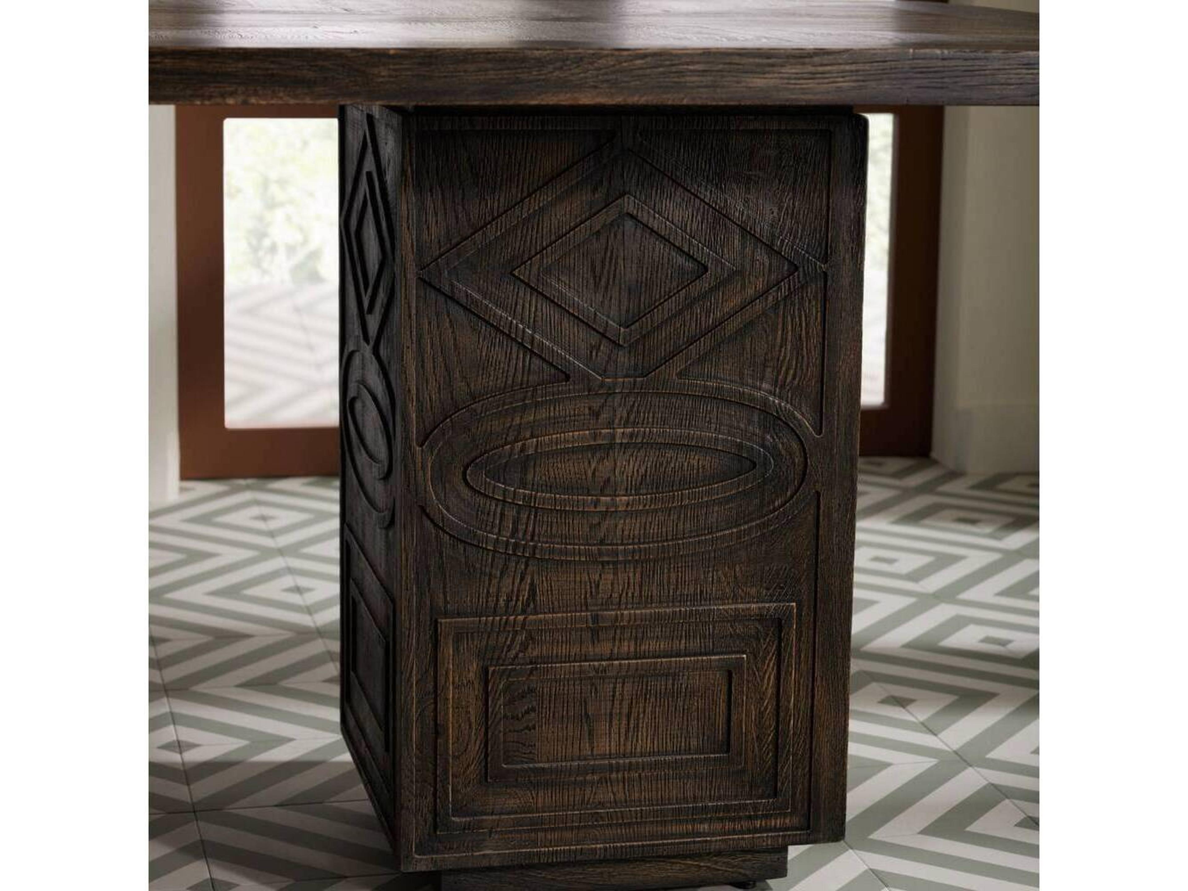 Arteriors Home Vargueno Rectangular Wood Burnt Dining Table