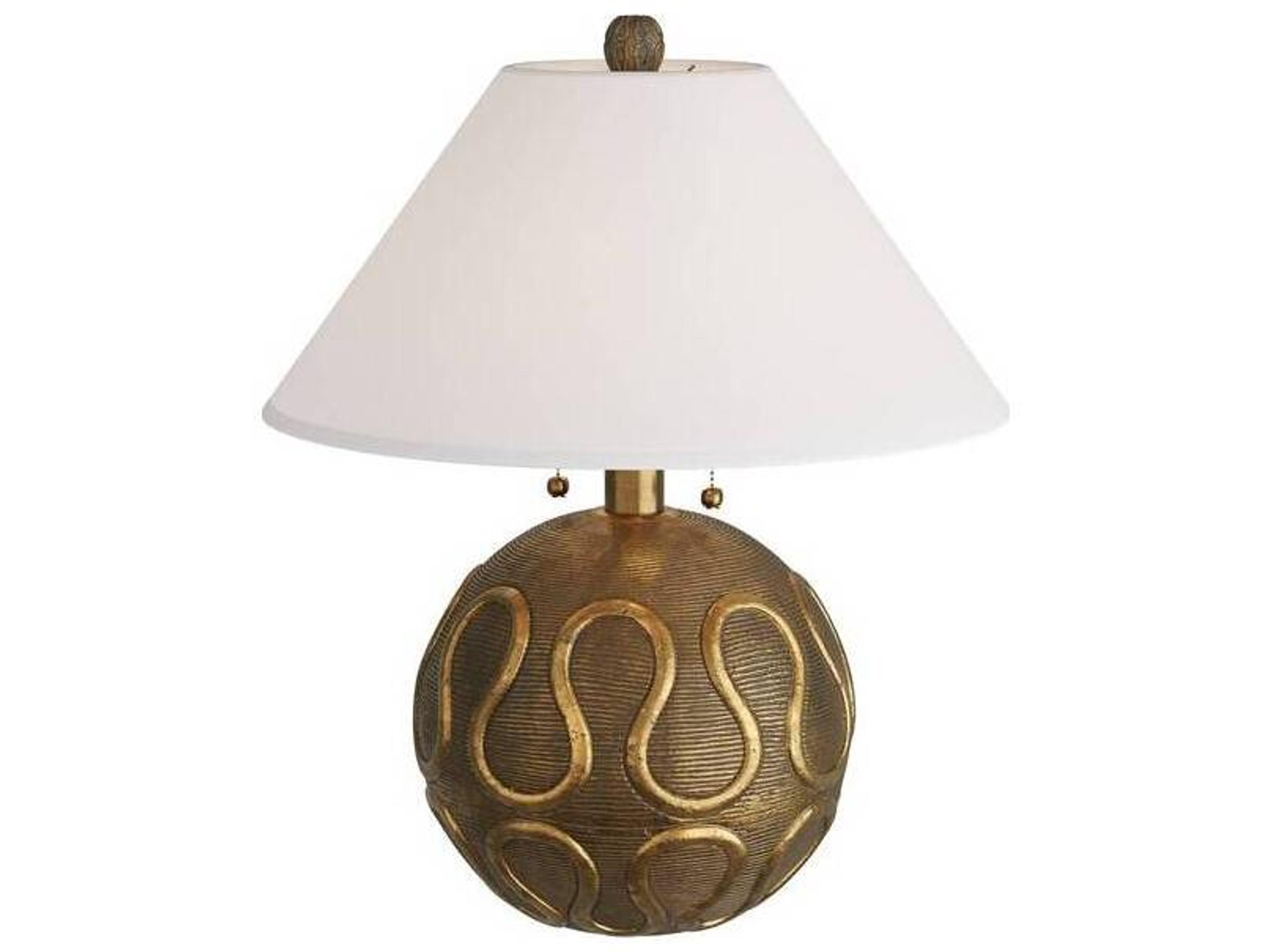 Arteriors Home Serpiente Vintage Brass Ivory Buffet Lamp