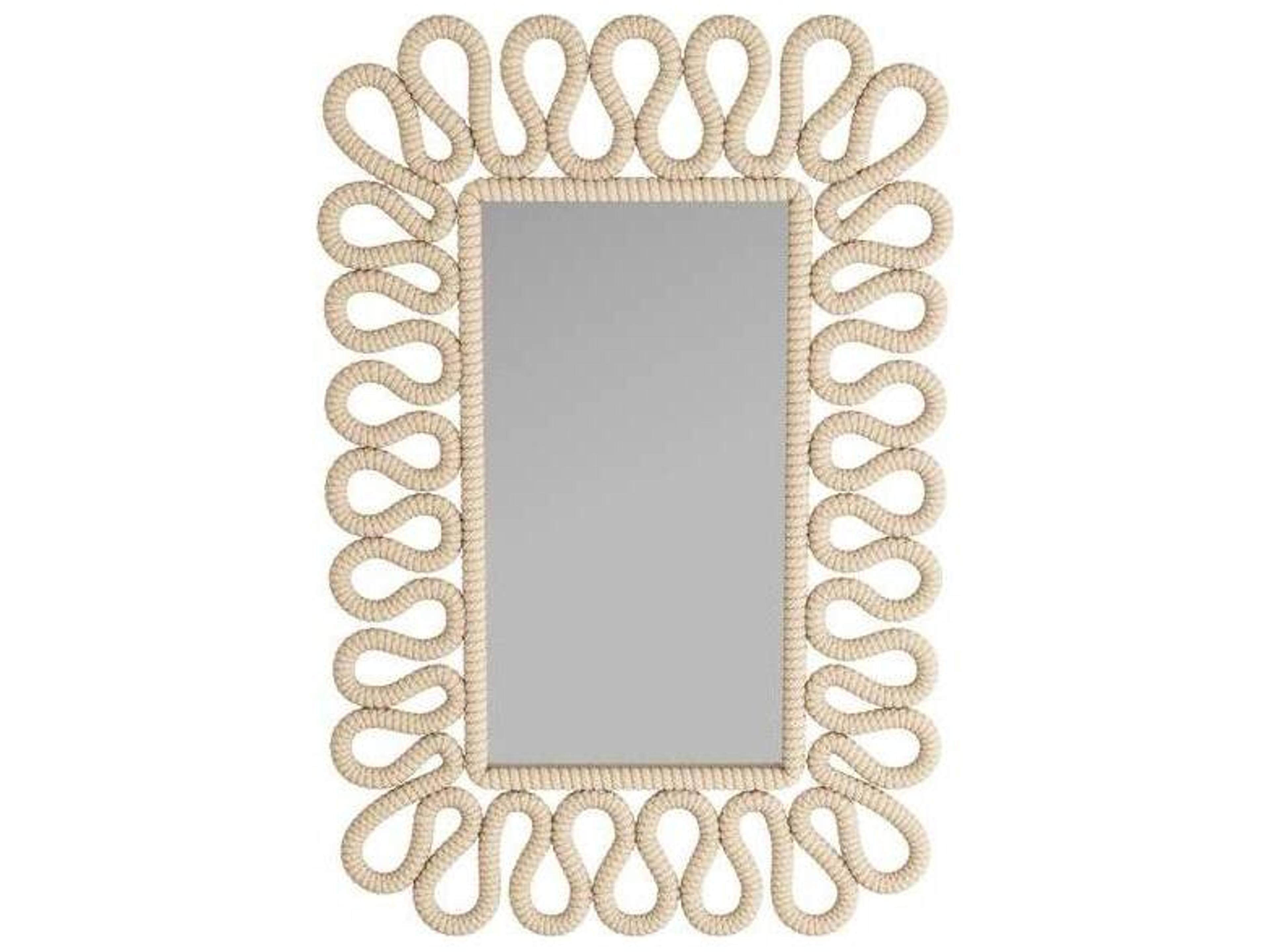 Caracol Mirror Ivory Rope Rectangular Wall Decor