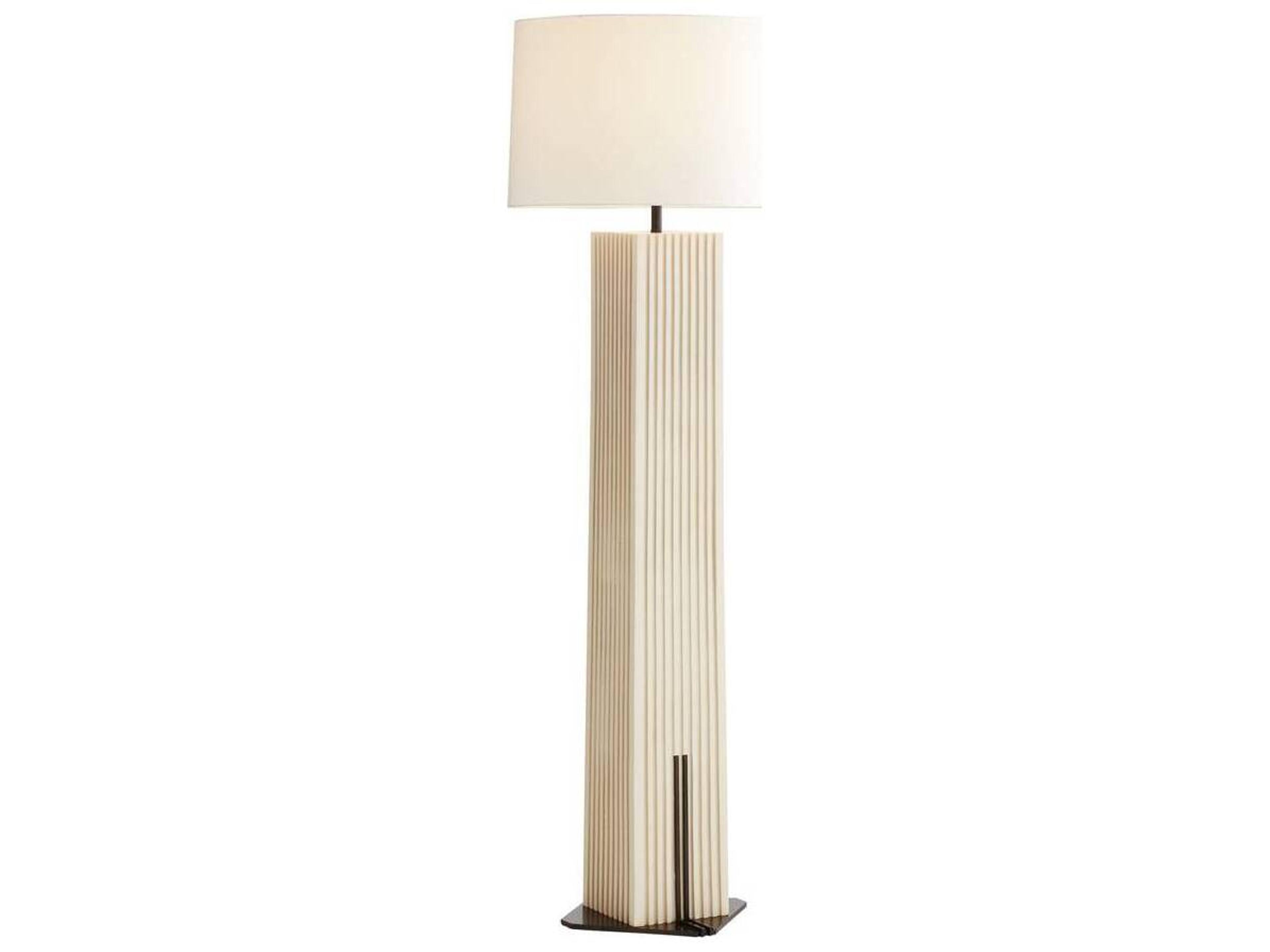 Fortunata Floor Lamp Ivory Resin Architectural Column