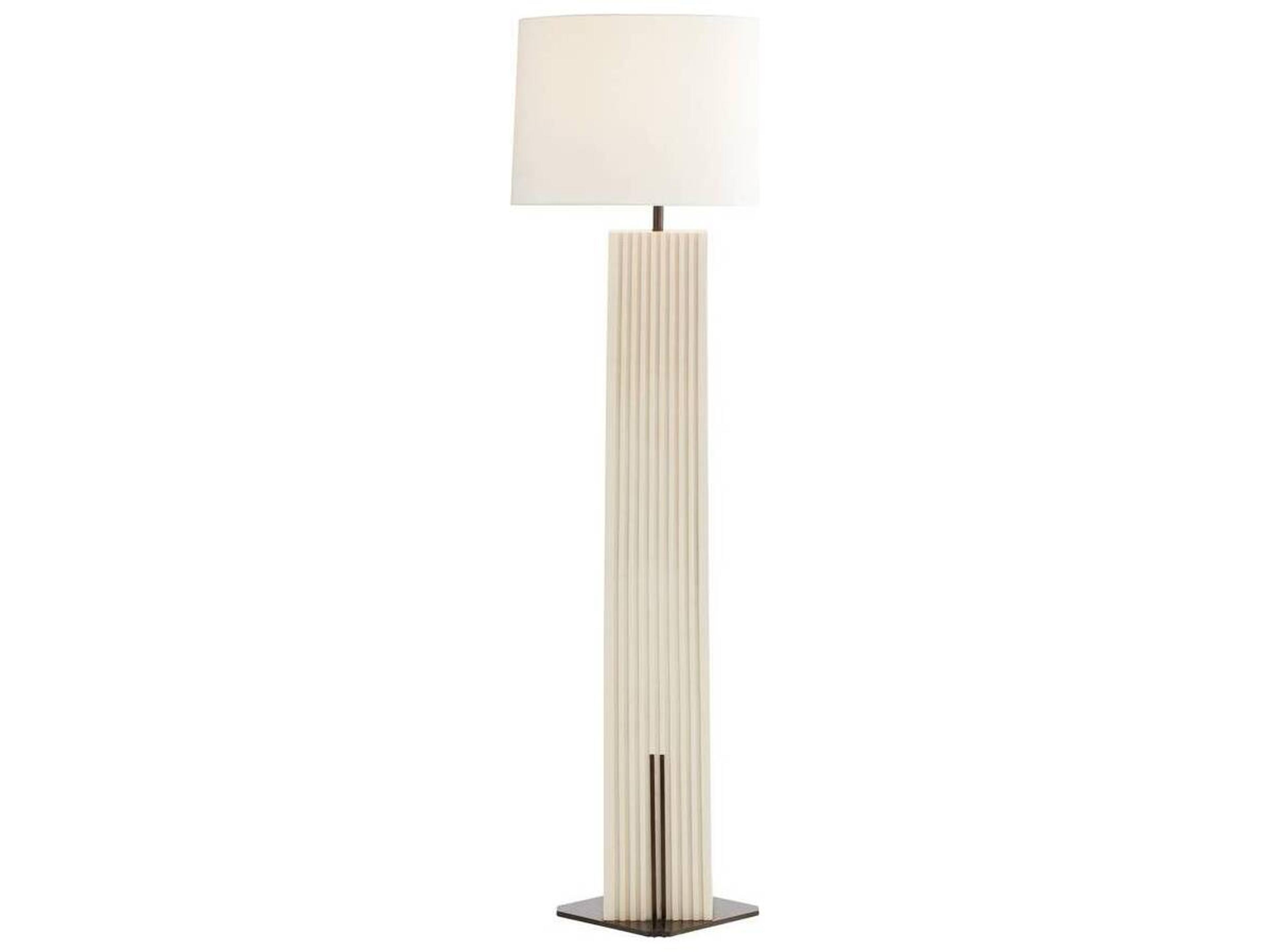 Arteriors Home Fortunata Ivory Heritage Brass White Floor Lamp