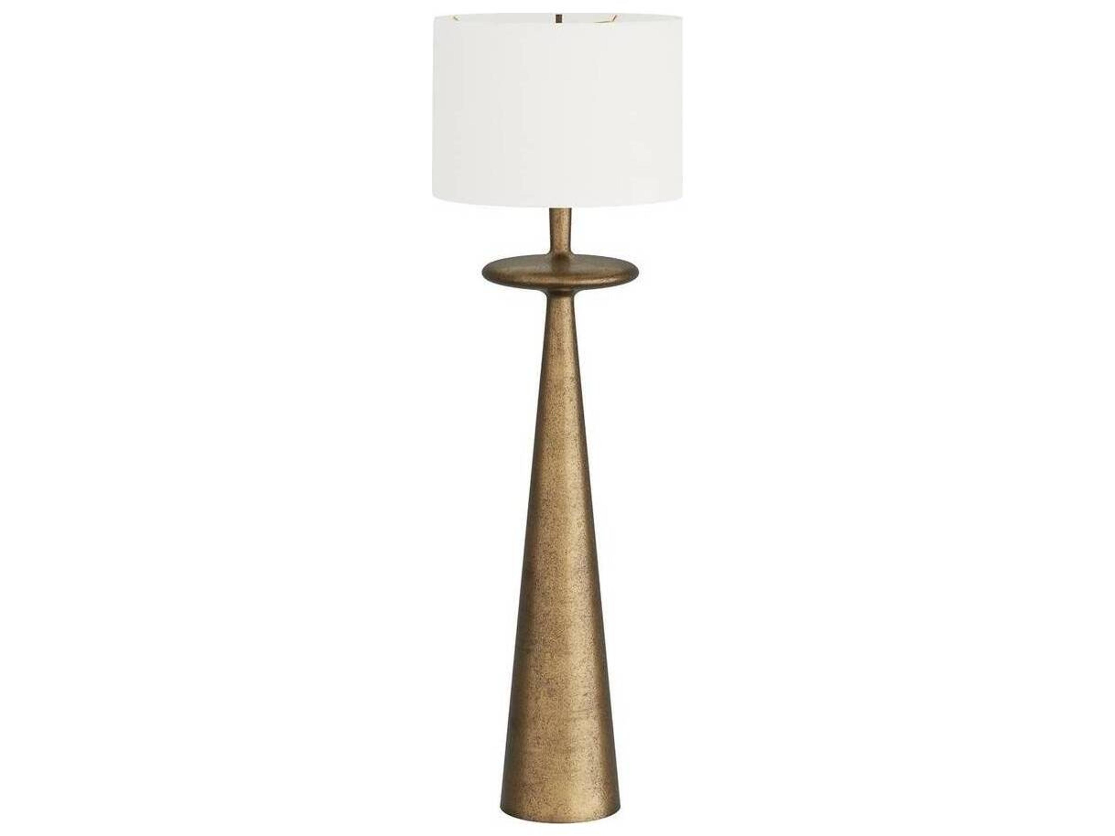 Putney Floor Lamp Mid-Century Antique Brass