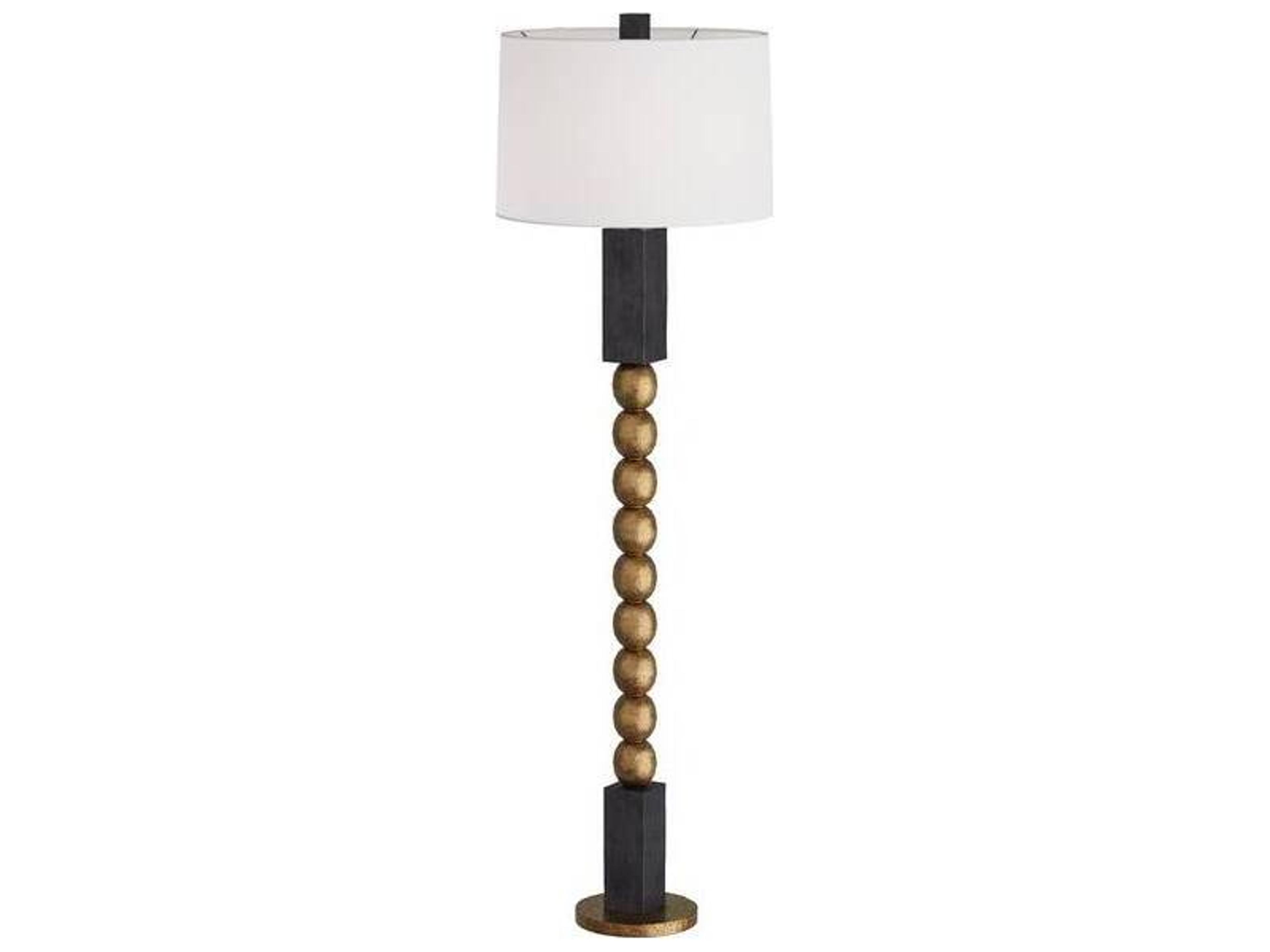 Arteriors Home Yonah Antique Brass Ebony Black Floor Lamp