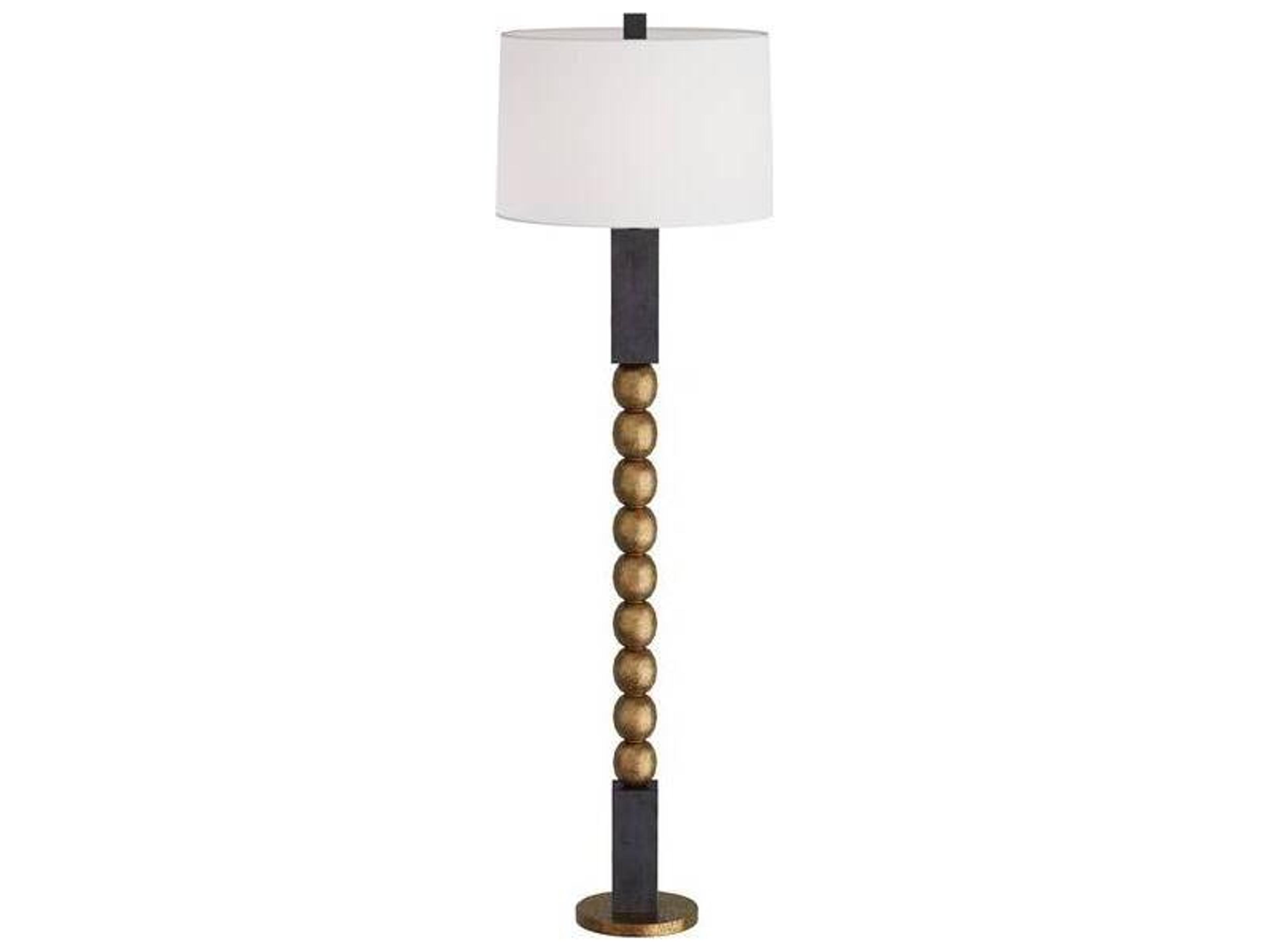 Arteriors Home Yonah Antique Brass Ebony Black Floor Lamp