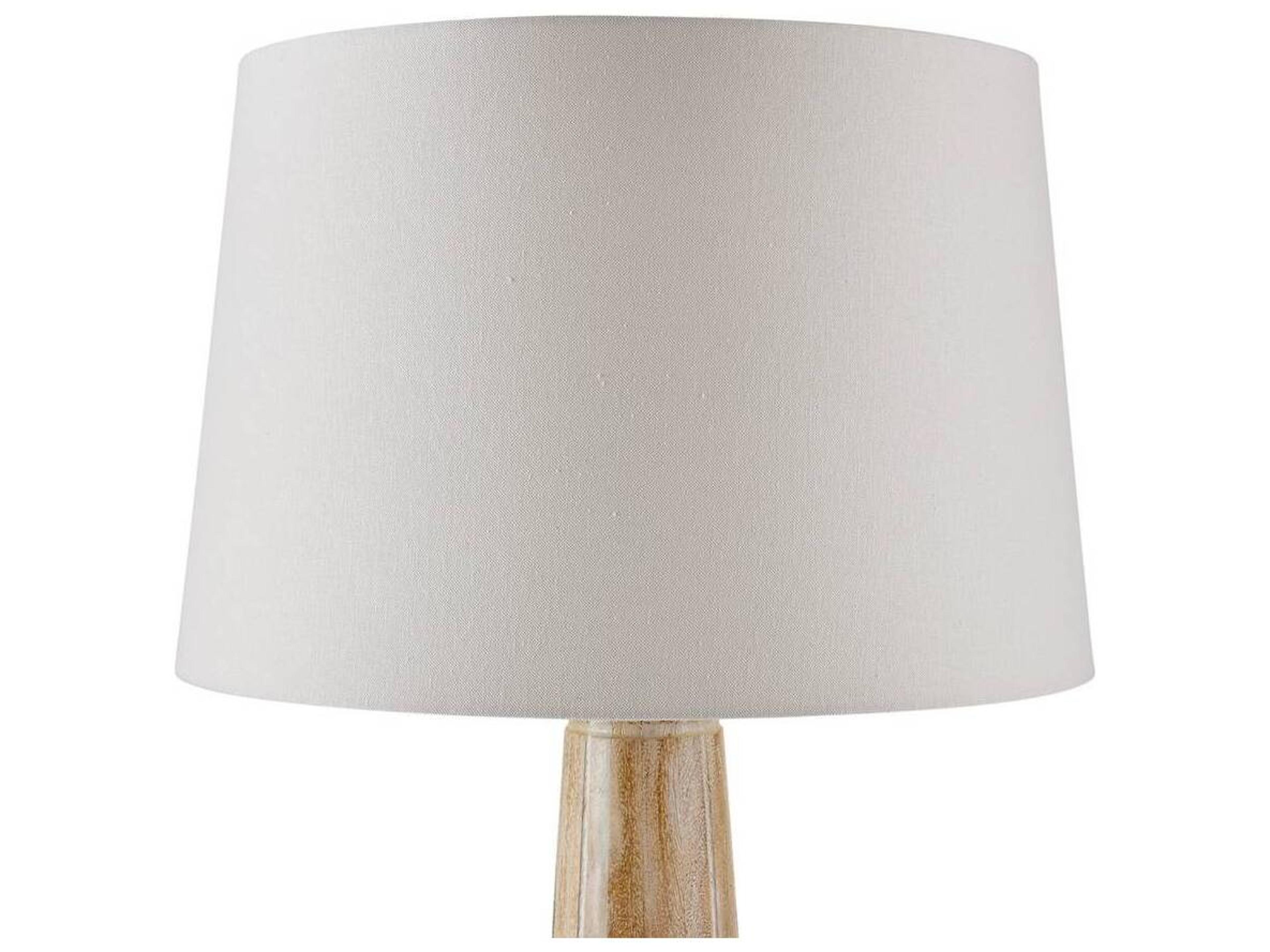 Arteriors Home Elmhurst Whitewashed Polished Nickel Wood Floor Lamp