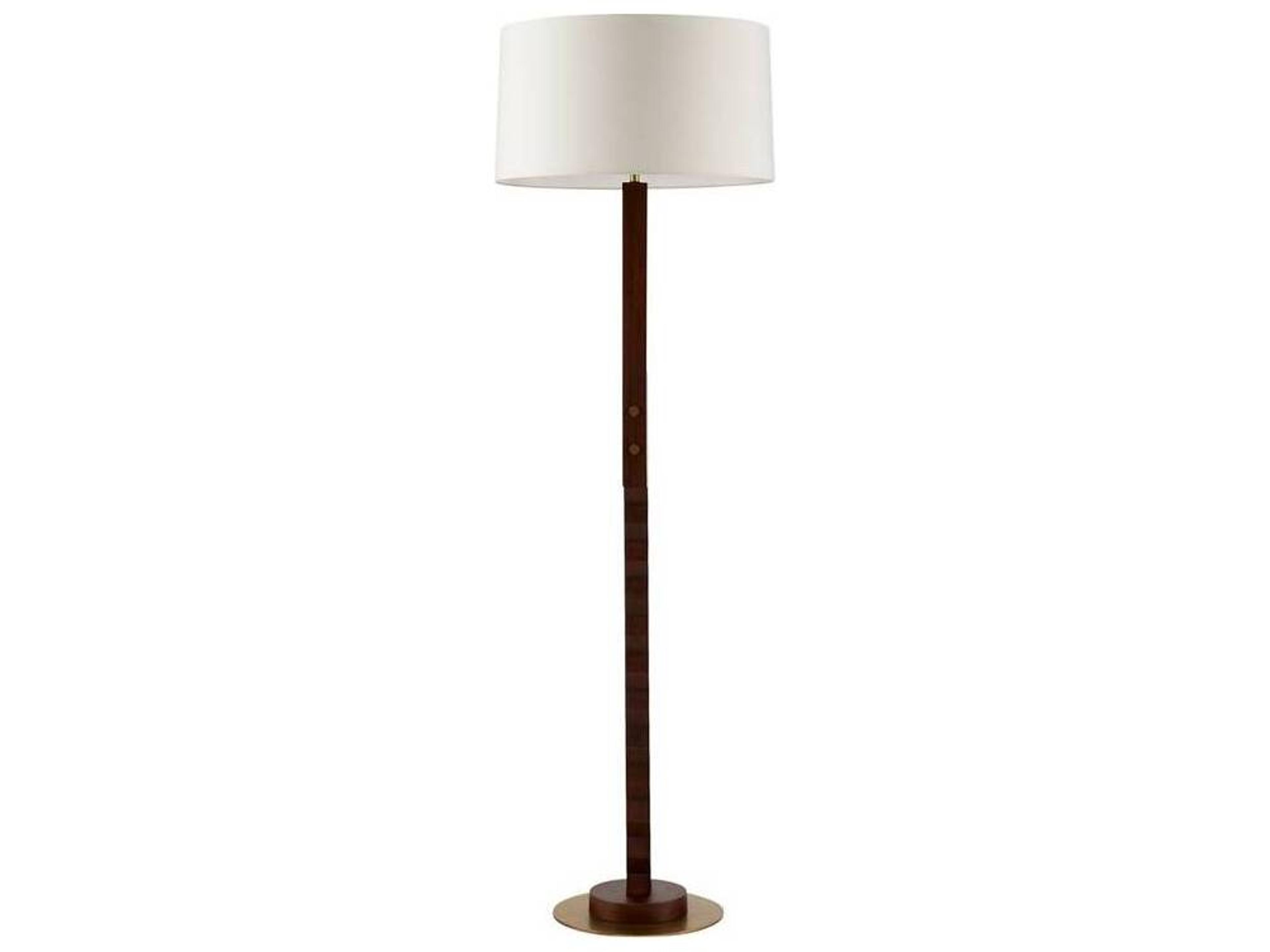 Arteriors Home Elvis Dark Walnut Antique Brass Brown Floor Lamp