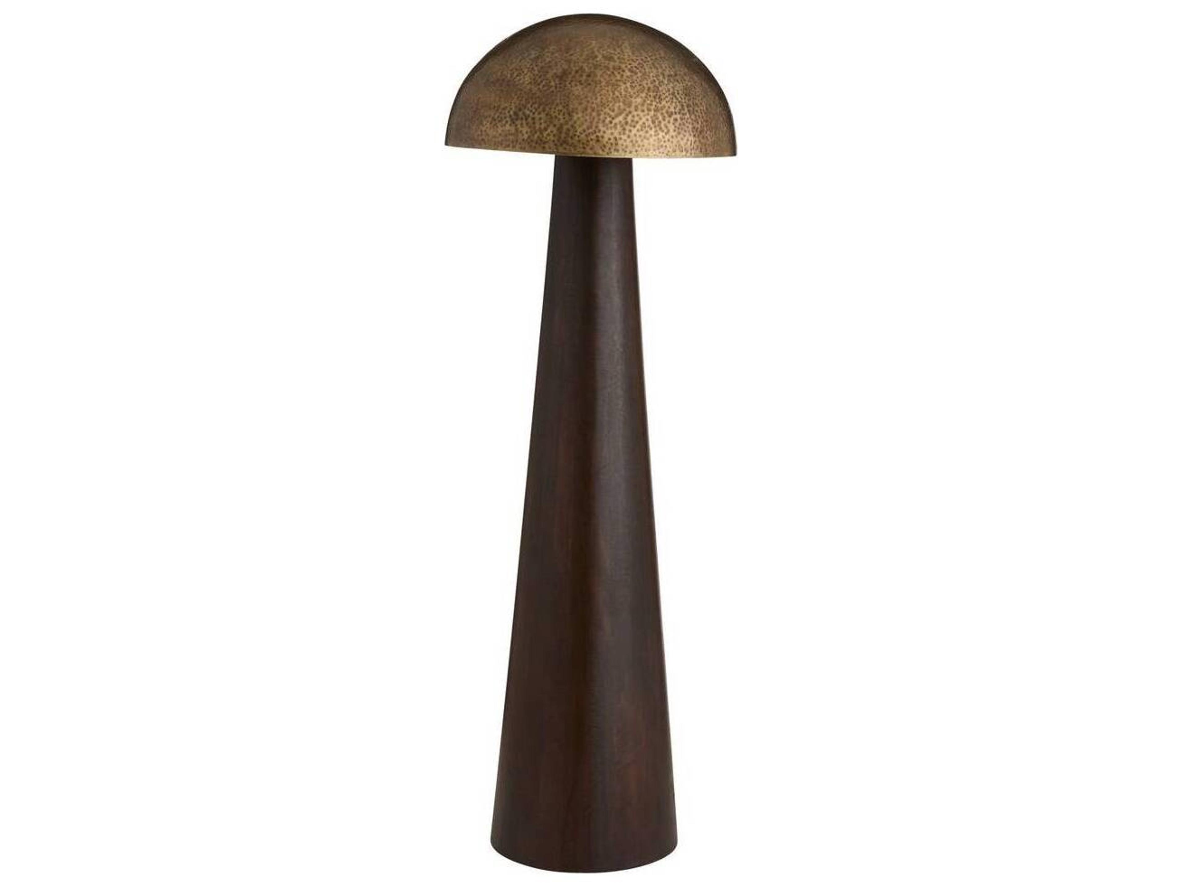Arteriors Hoffman Floor Lamp in Umber Mango Wood and Antique Brass