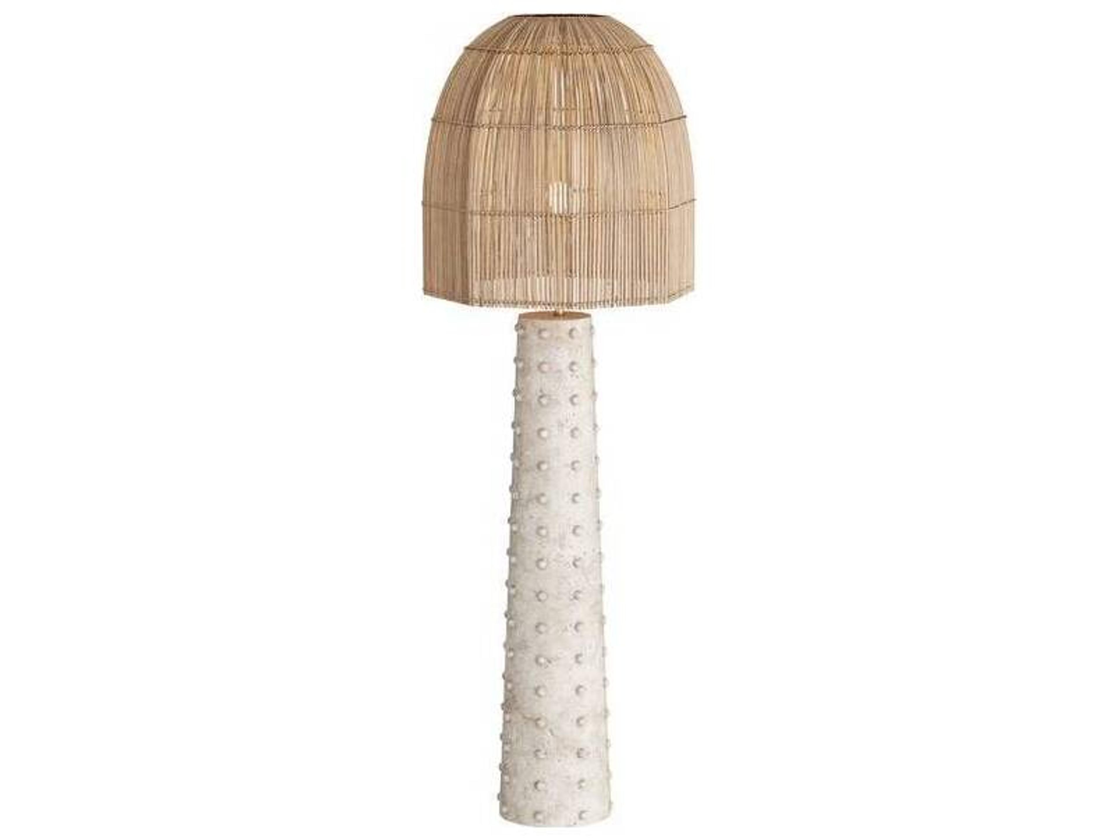 Arteriors Home Agnes Mactan Stone Antique Brass Brown Floor Lamp