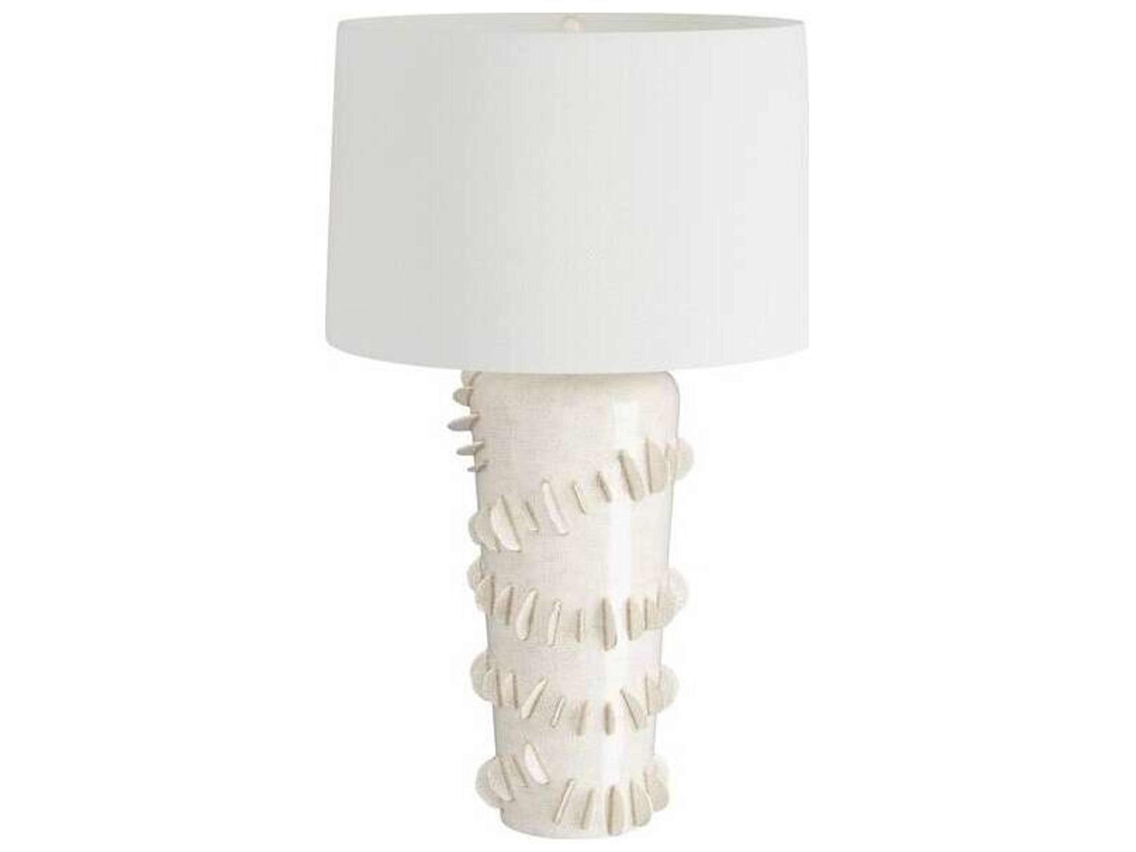 Arteriors Home Beatrix Ivory Crackle Antique Brass White Table Lamp