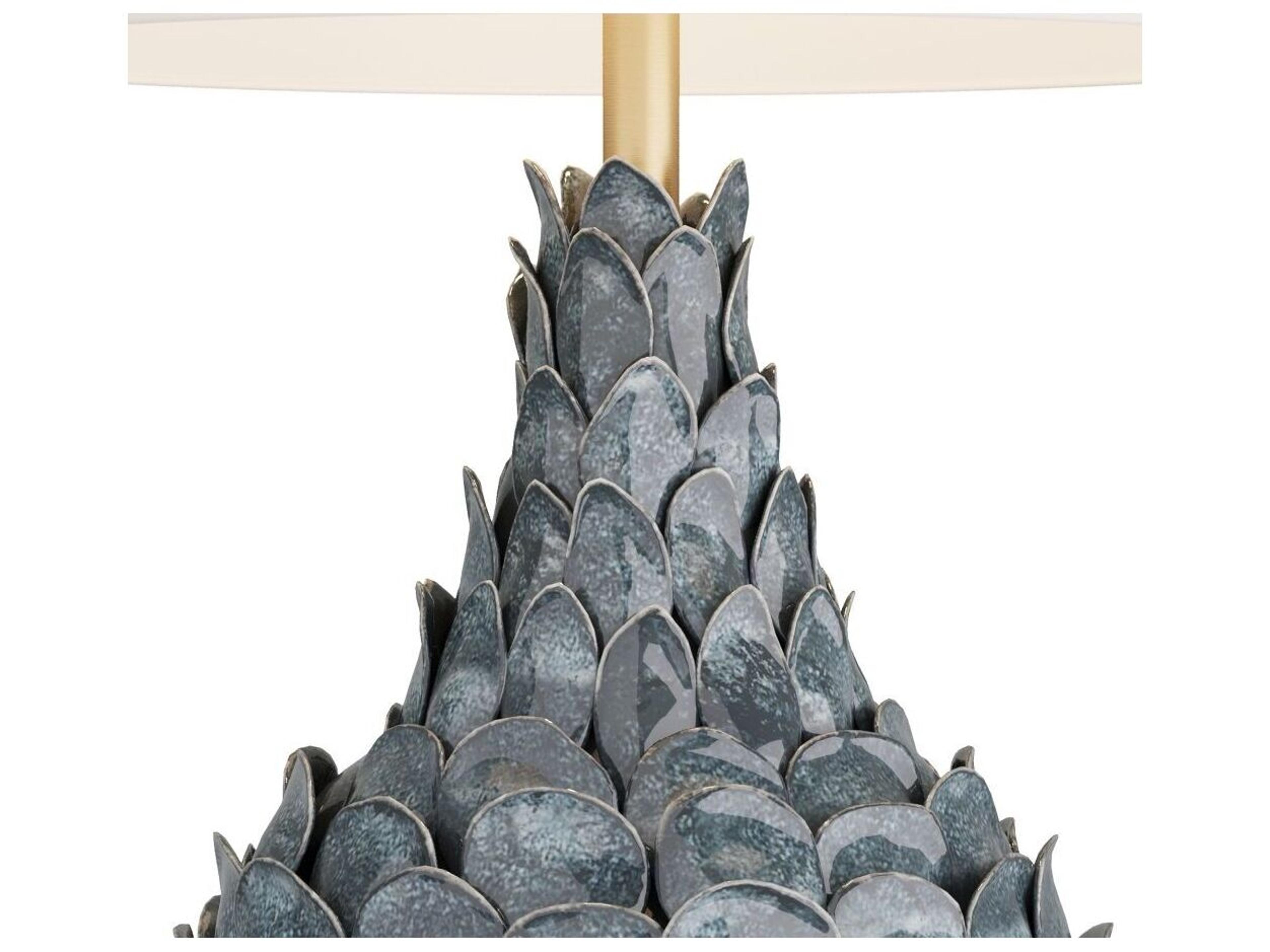 Arteriors Home Aegon Ocean Reactive Antique Brass Blue Buffet Lamp