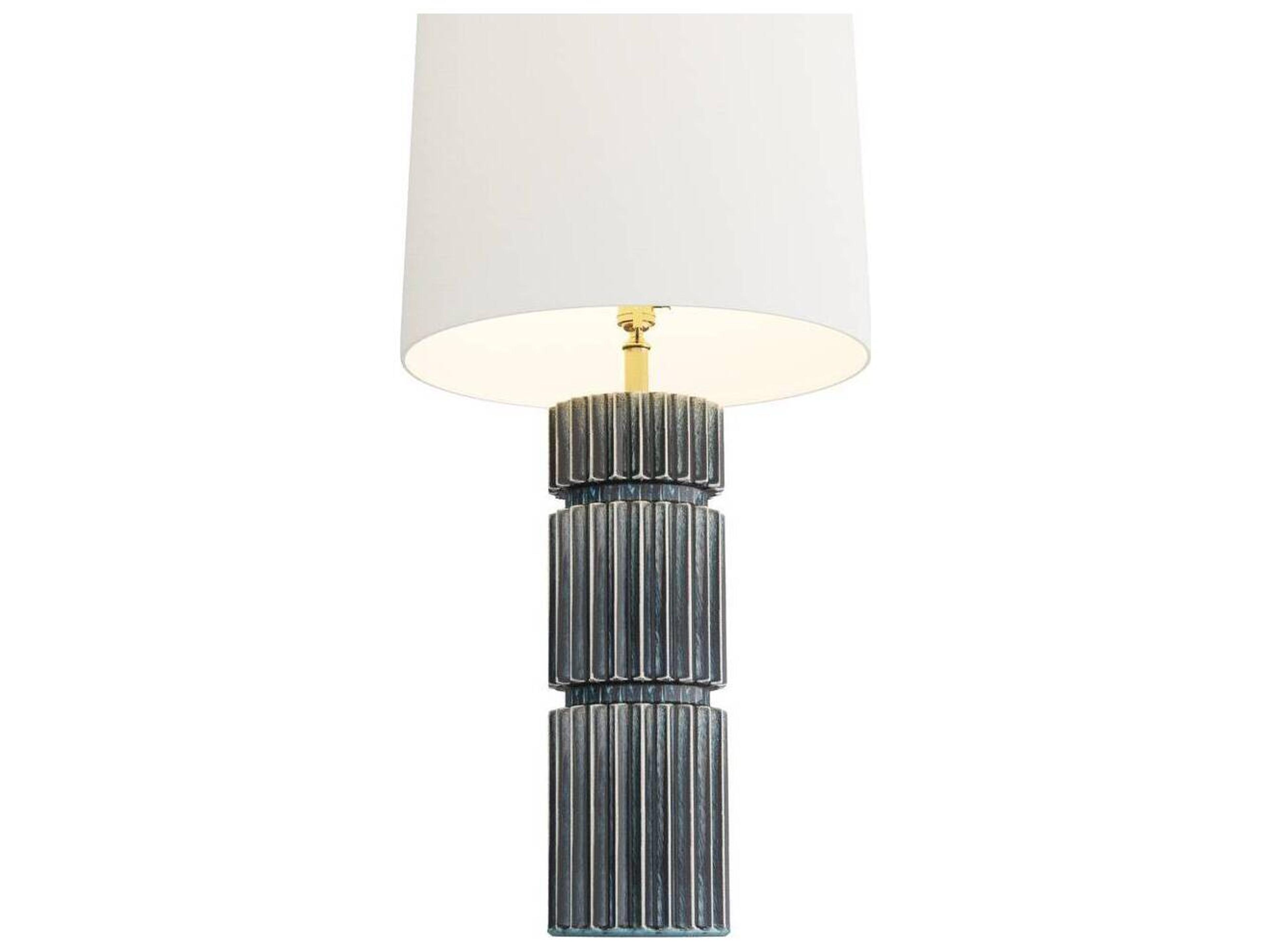 Arteriors Home Annika Ocean Reactive Antique Brass Blue Buffet Lamp