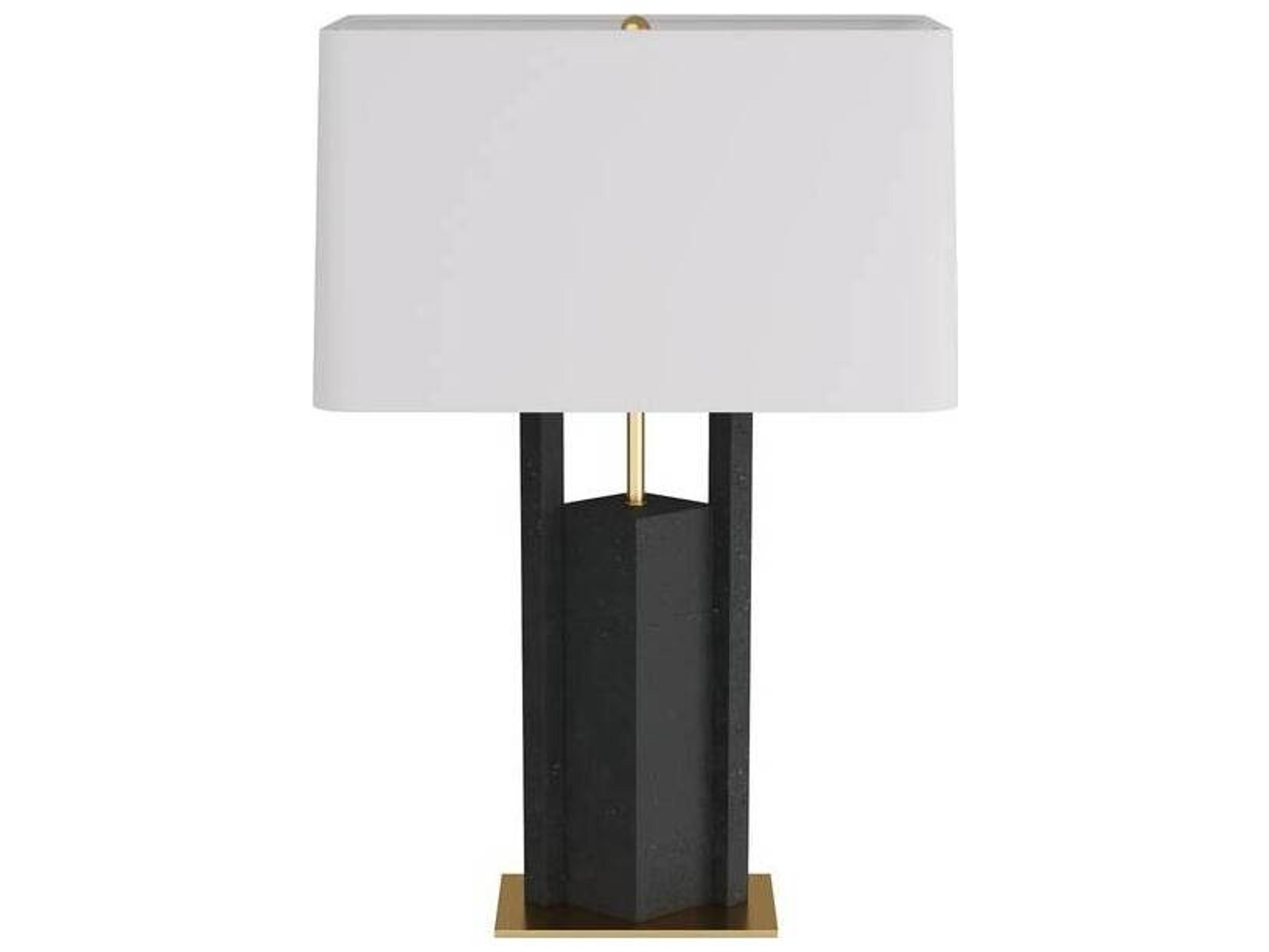 Zory Table Lamp Charcoal Geometric