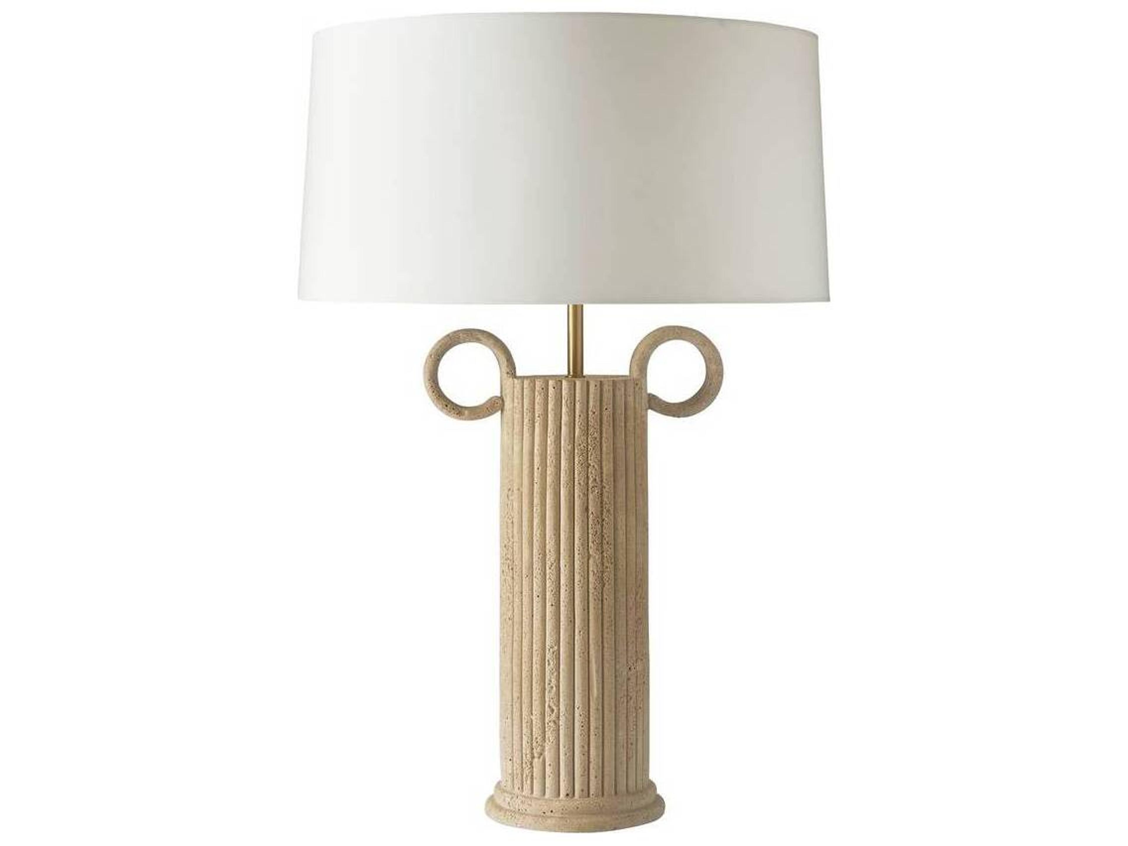 Eros Table Lamp Faux Travertine