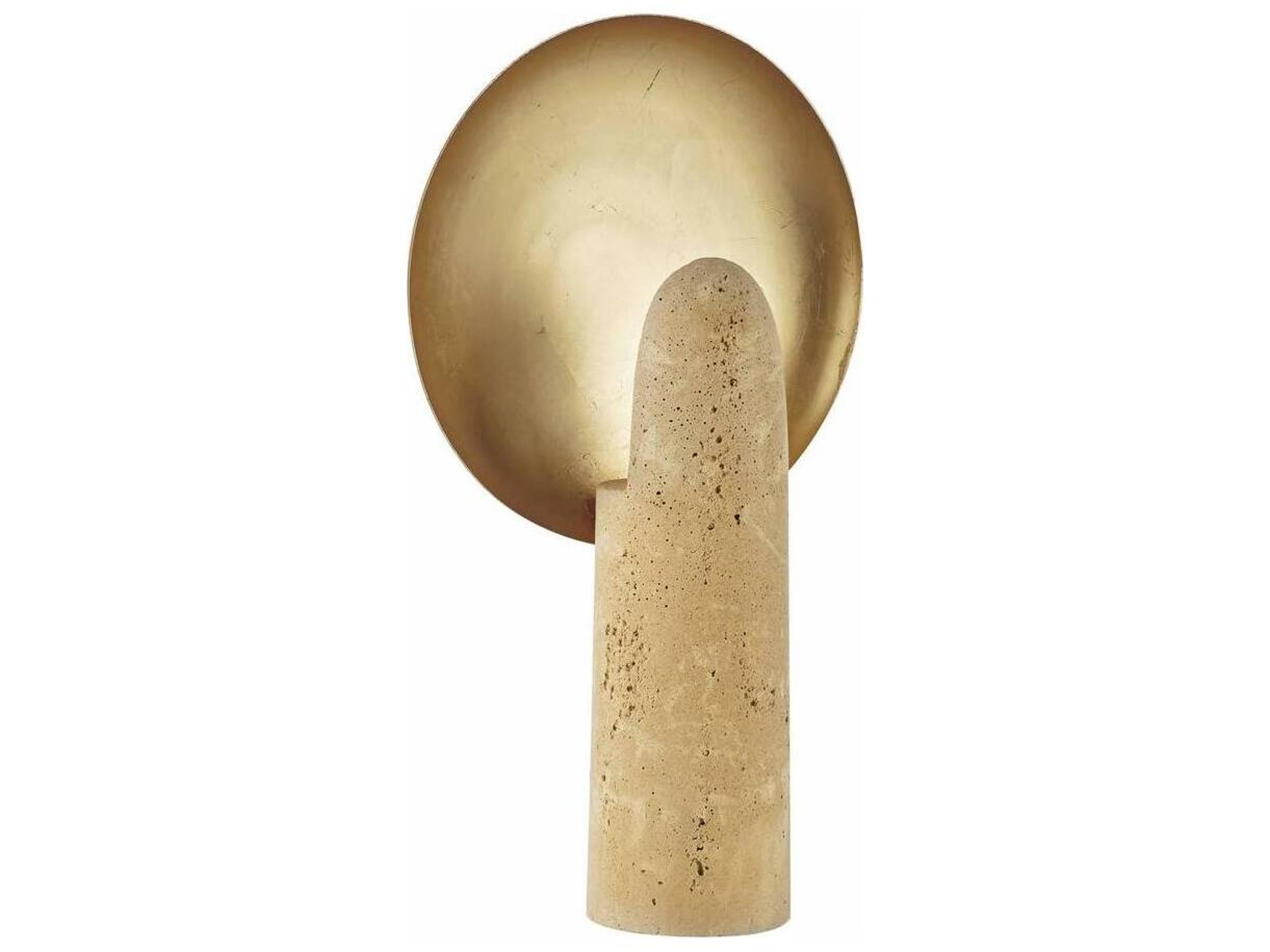 Eclipse Table Lamp Faux Travertine Antique Brass