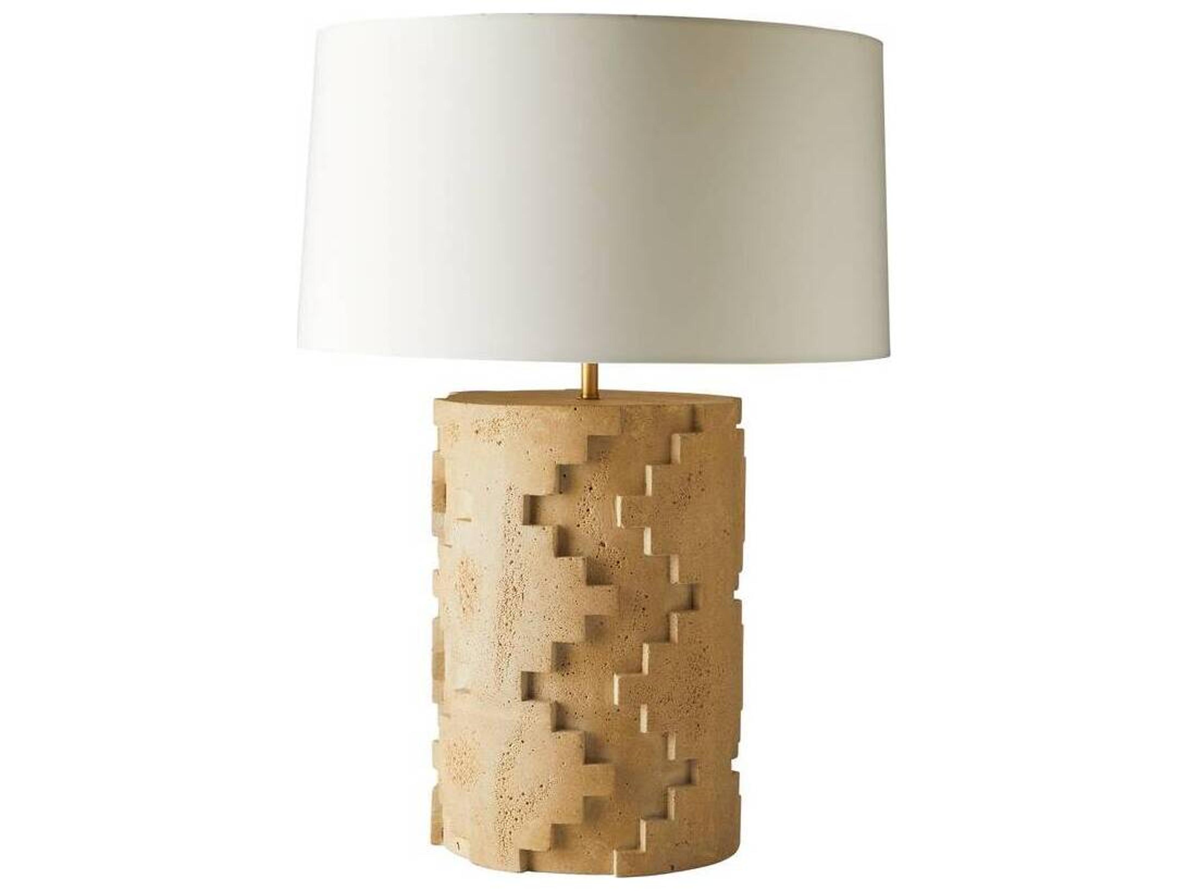 Cornwall Table Lamp Textured Faux Travertine