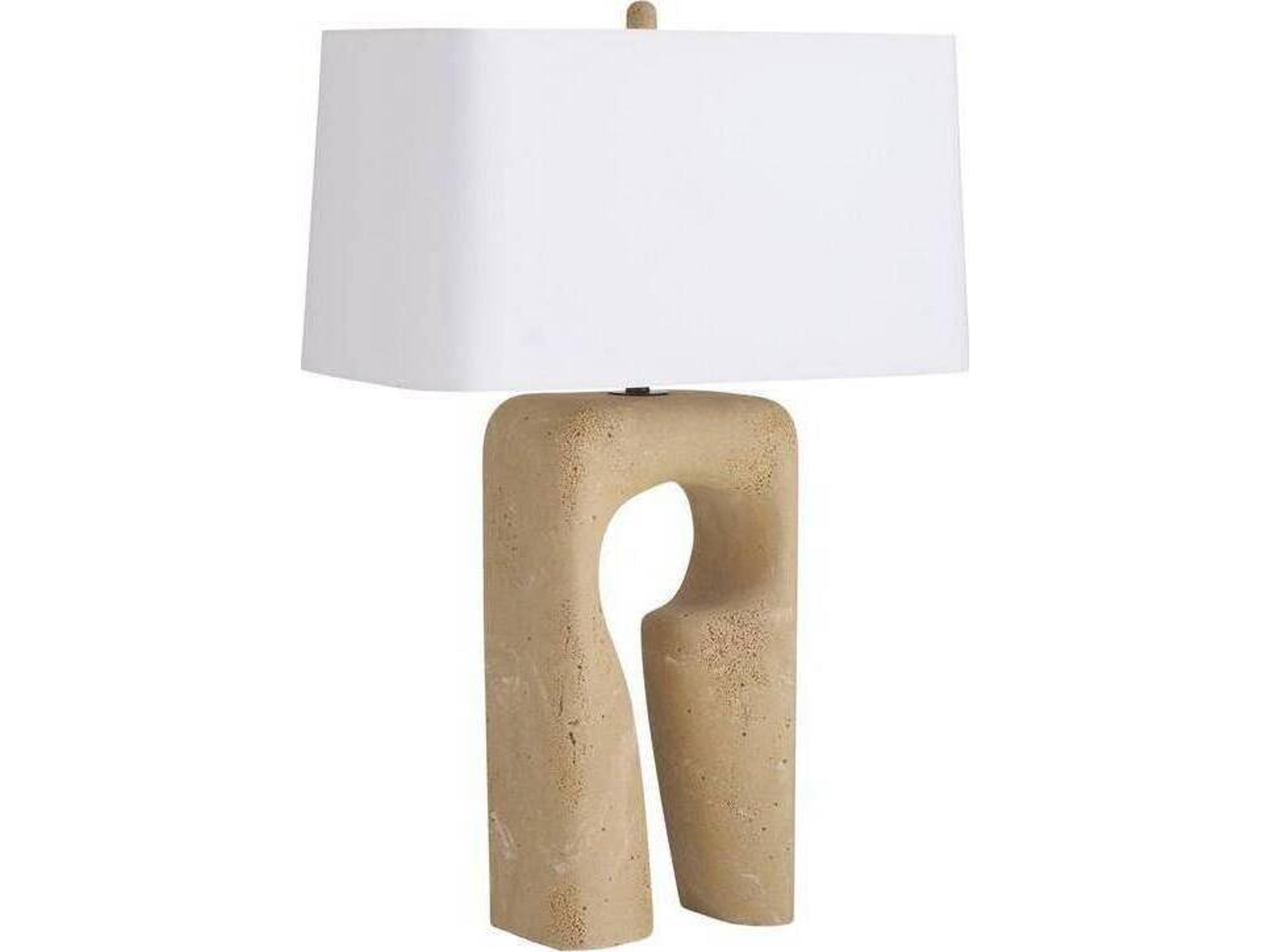Kamora Table Lamp Faux Travertine Sculptural