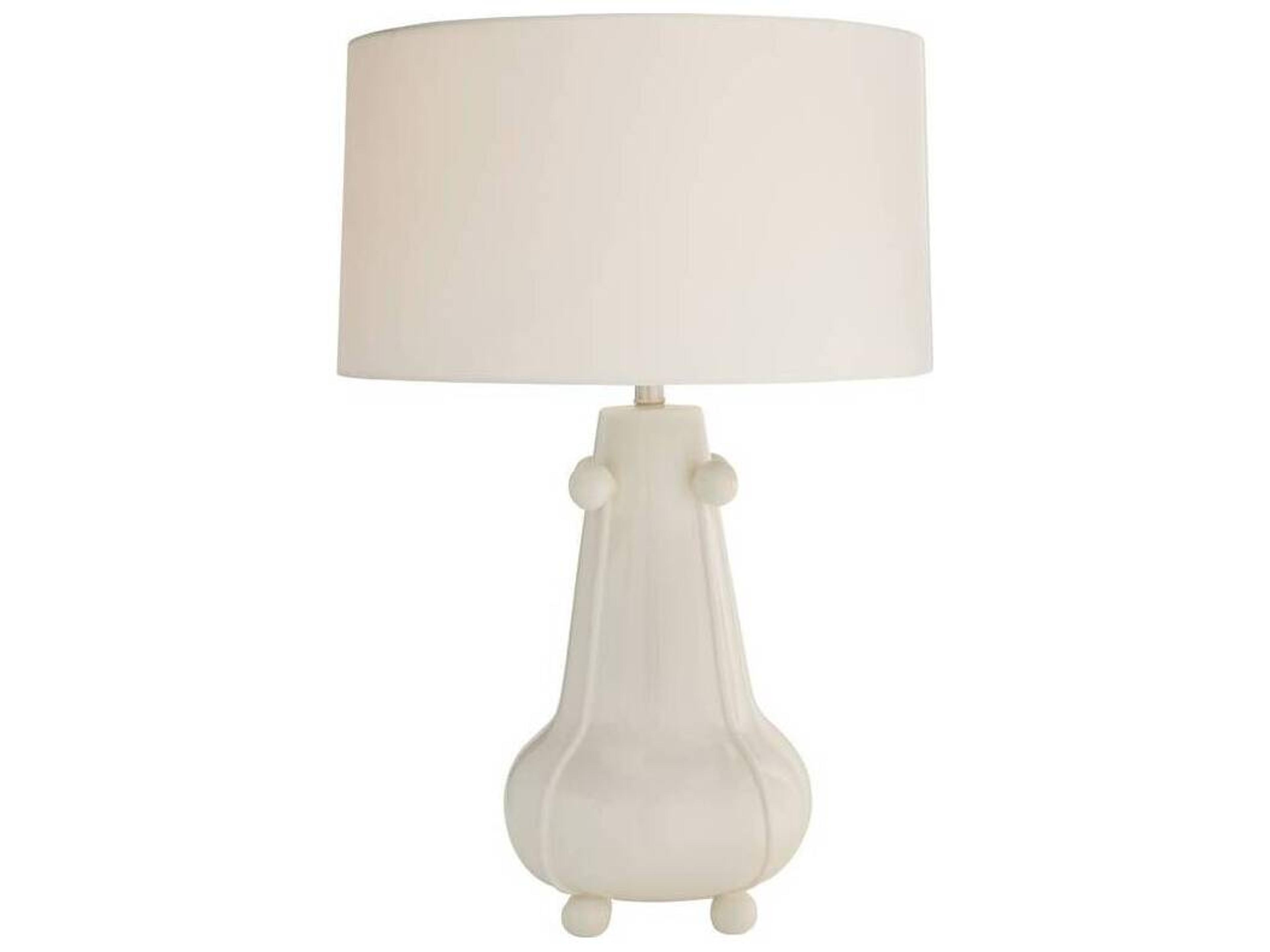 Ivory Crackle Ceramic Off White Buffet Lamp