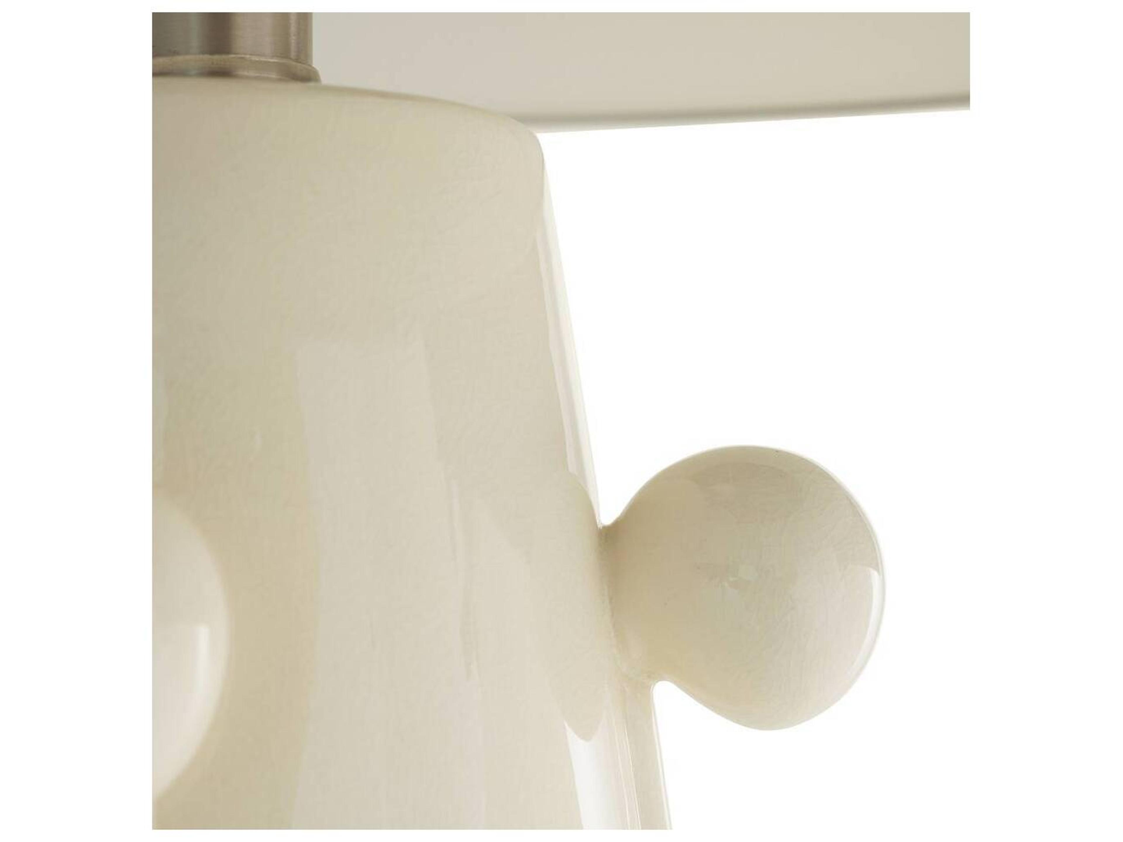 Arteriors Home Ivory Crackle Ceramic Off White Buffet Lamp