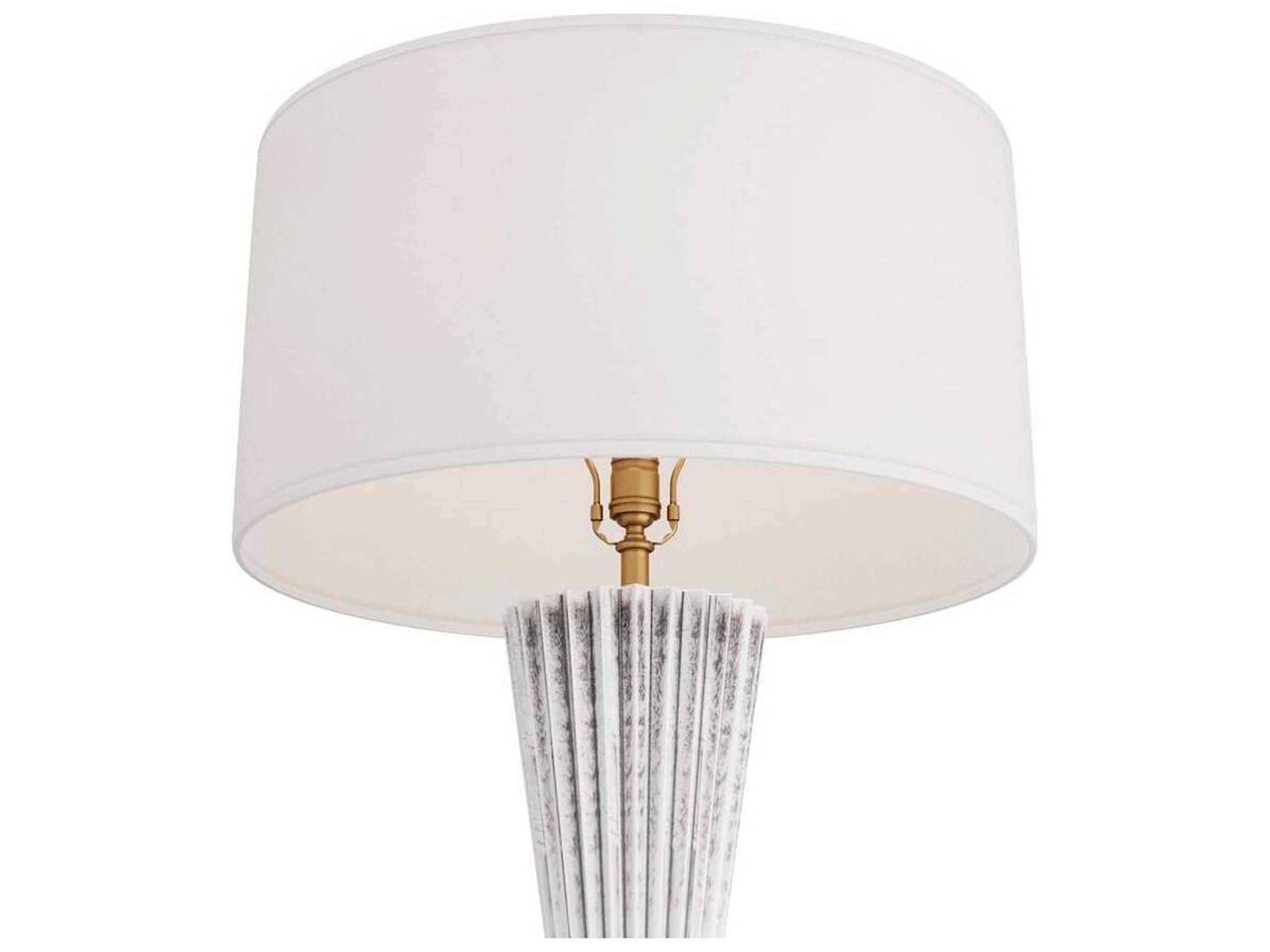 Arteriors Home Vayla Ice Reactive Antique Brass White Buffet Lamp