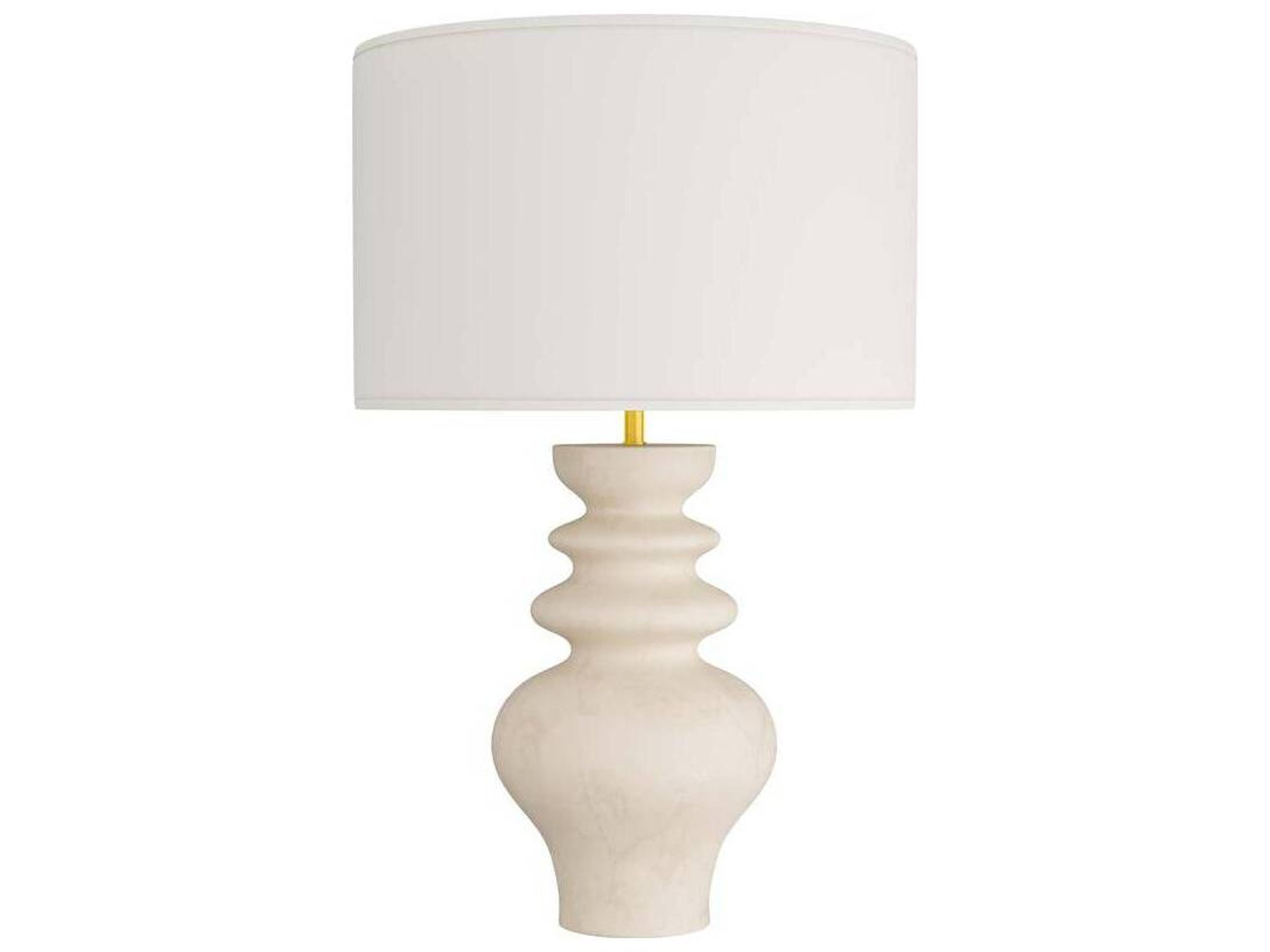 Arteriors Home Worland Matte Ivory Antique Brass White Buffet Lamp