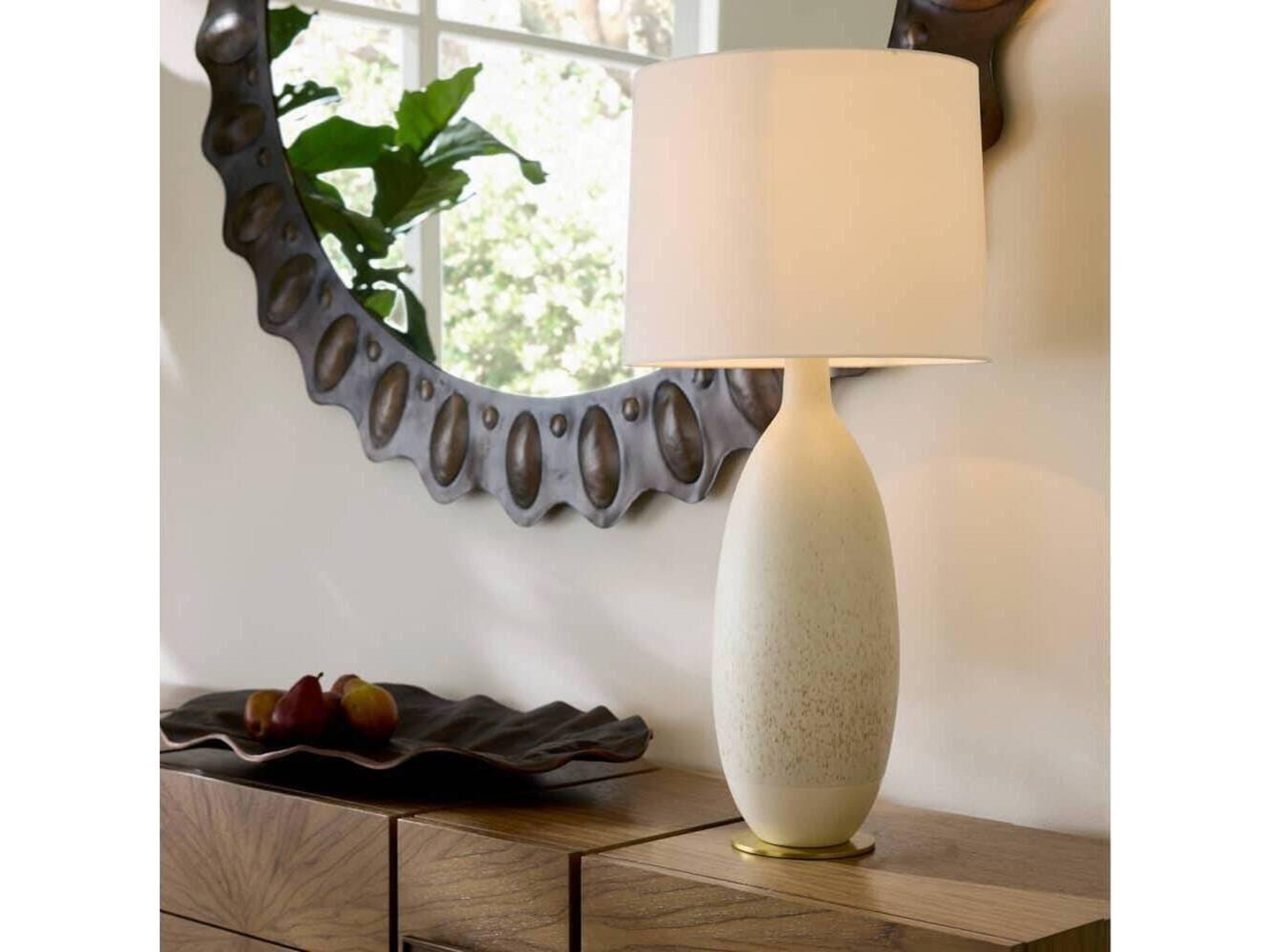 Arteriors Home Gola Quail Egg Antique Brass White Buffet Lamp