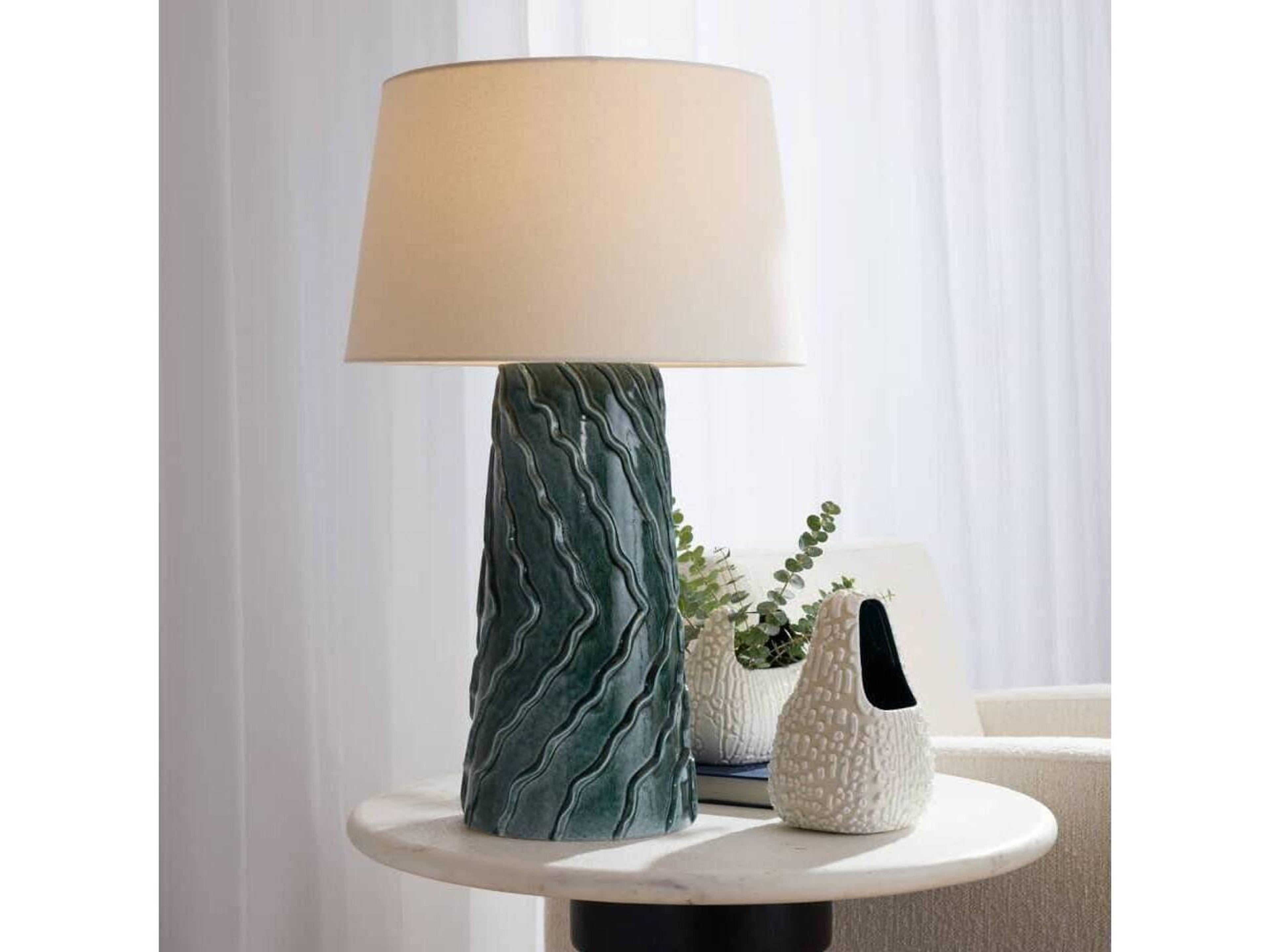 Arteriors Home Huron Amalfi Antique Brass Blue Buffet Lamp