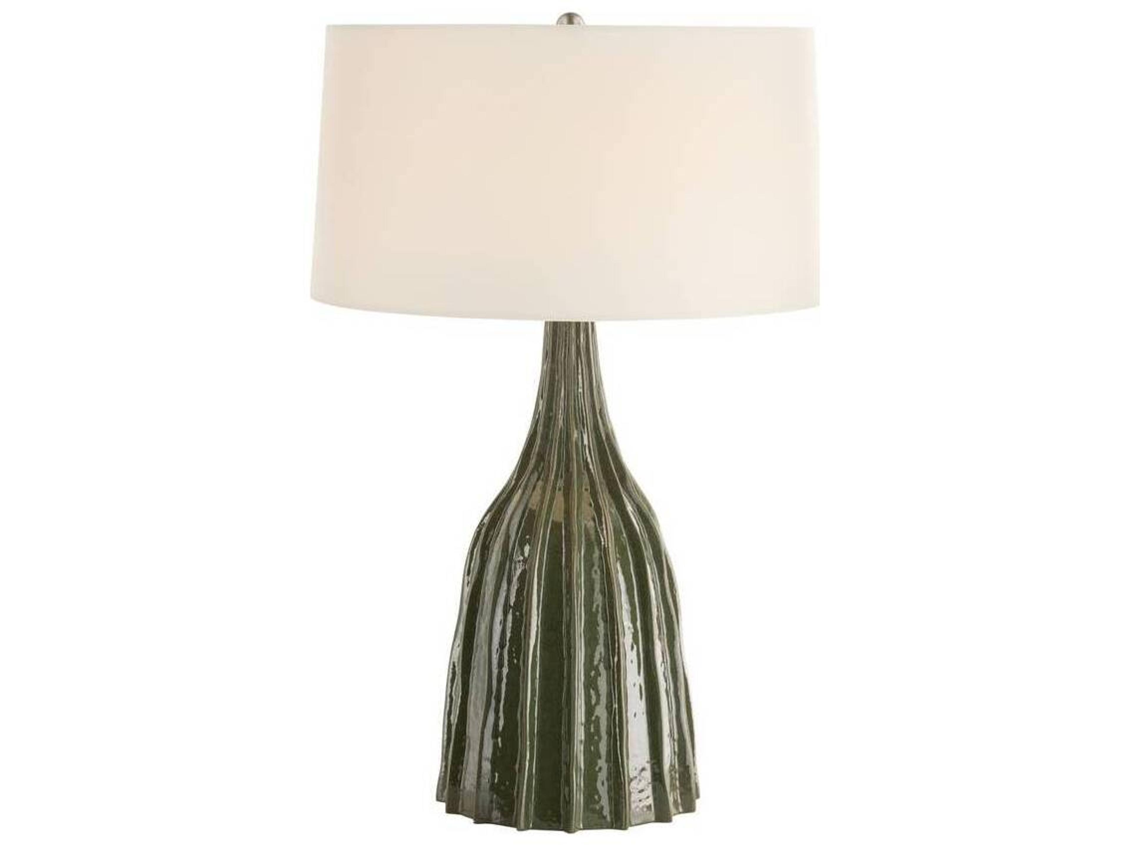 Dark Green Reactive Ceramic Buffet Lamp