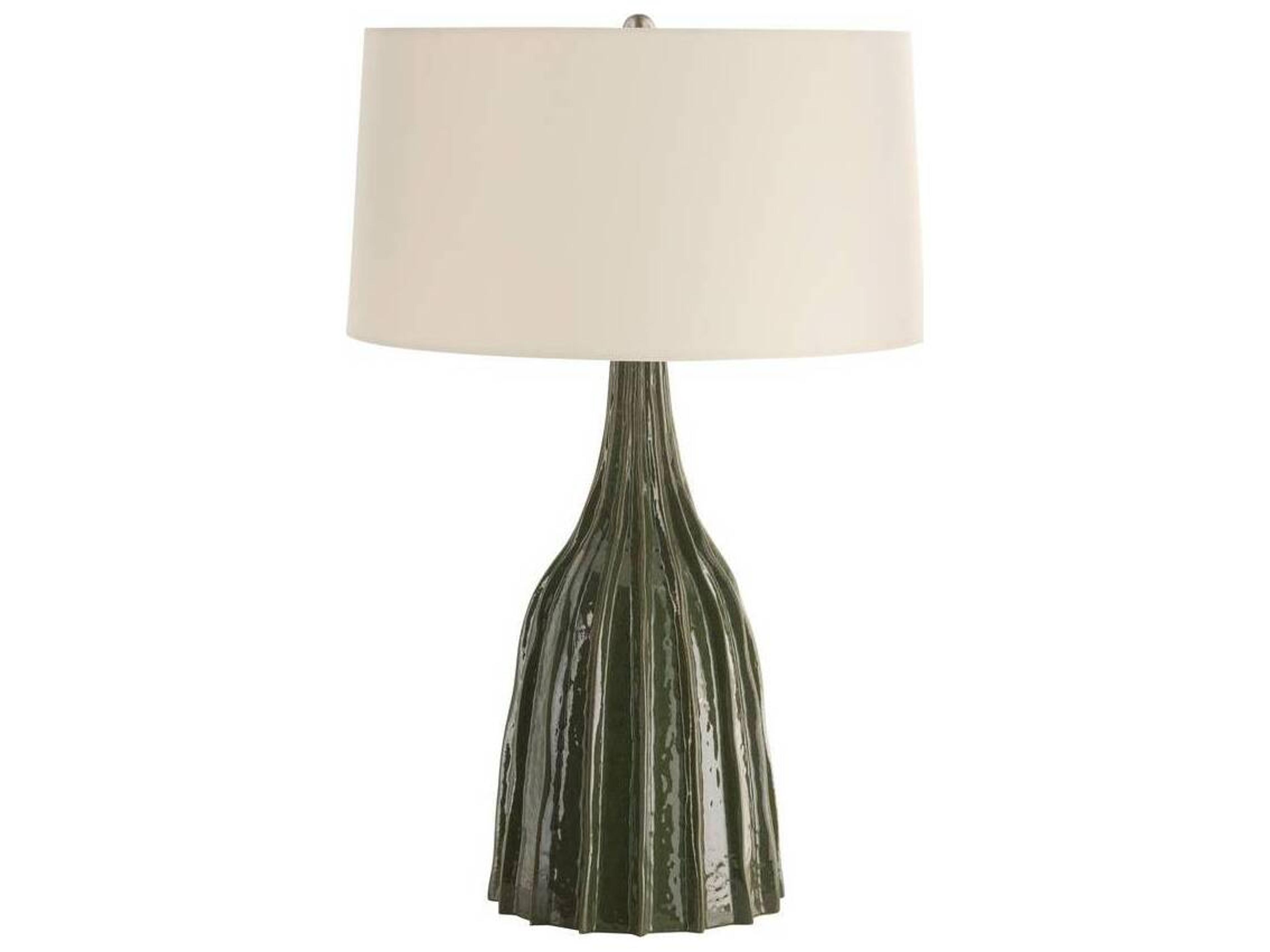 Arteriors Home Dark Green Reactive Ceramic Buffet Lamp