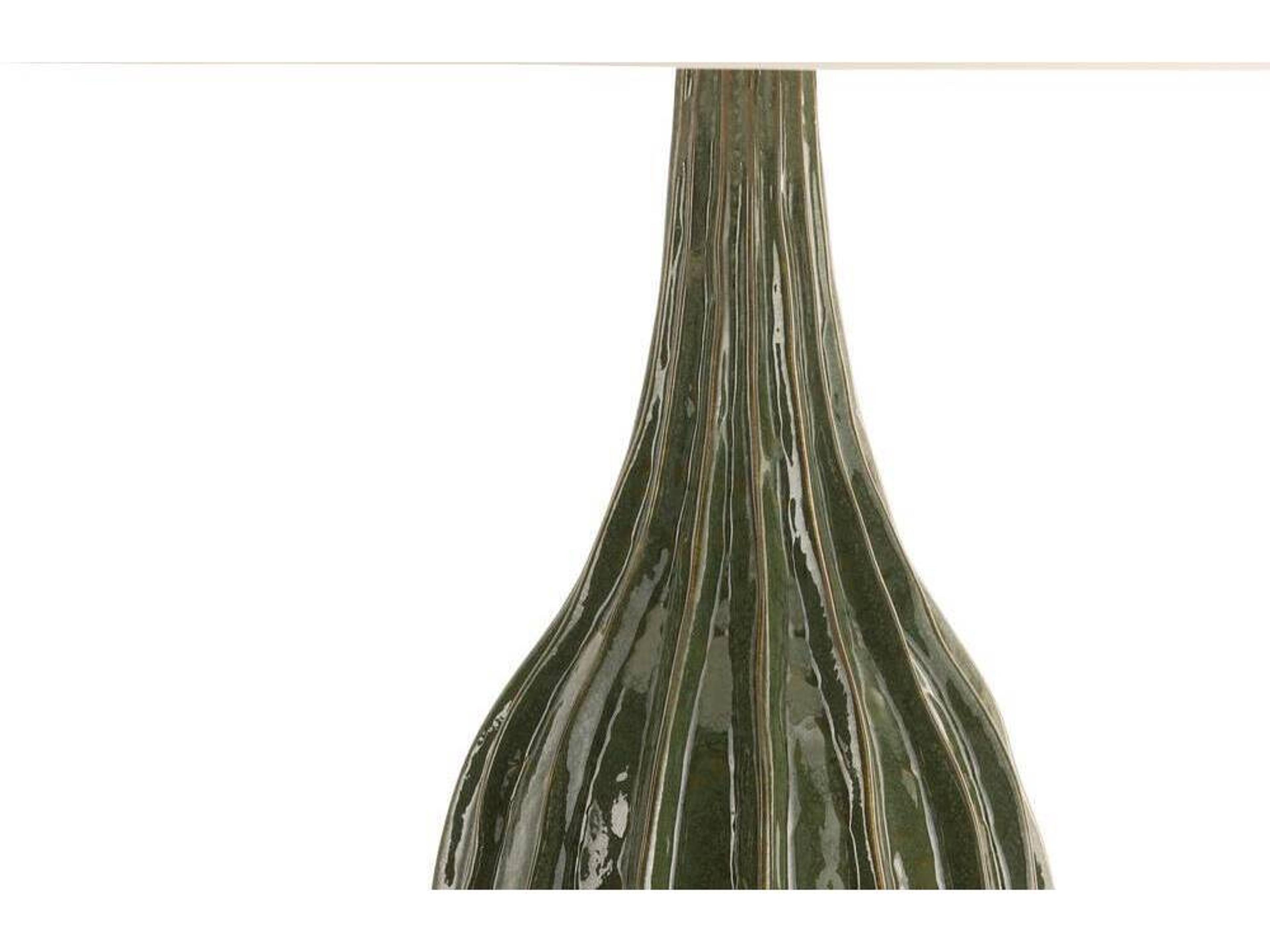 Arteriors Home Dark Green Reactive Ceramic Buffet Lamp