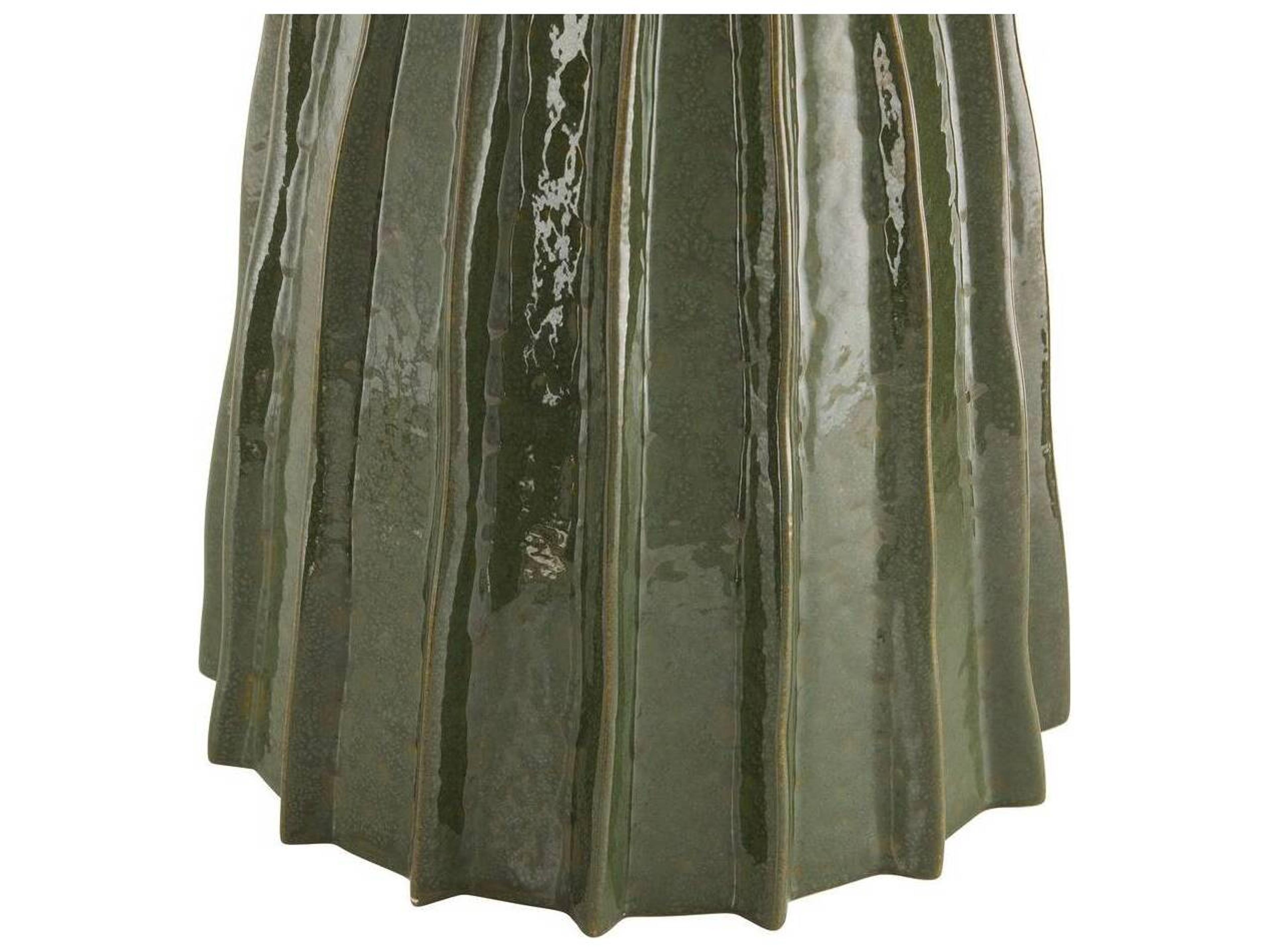Arteriors Home Dark Green Reactive Ceramic Buffet Lamp