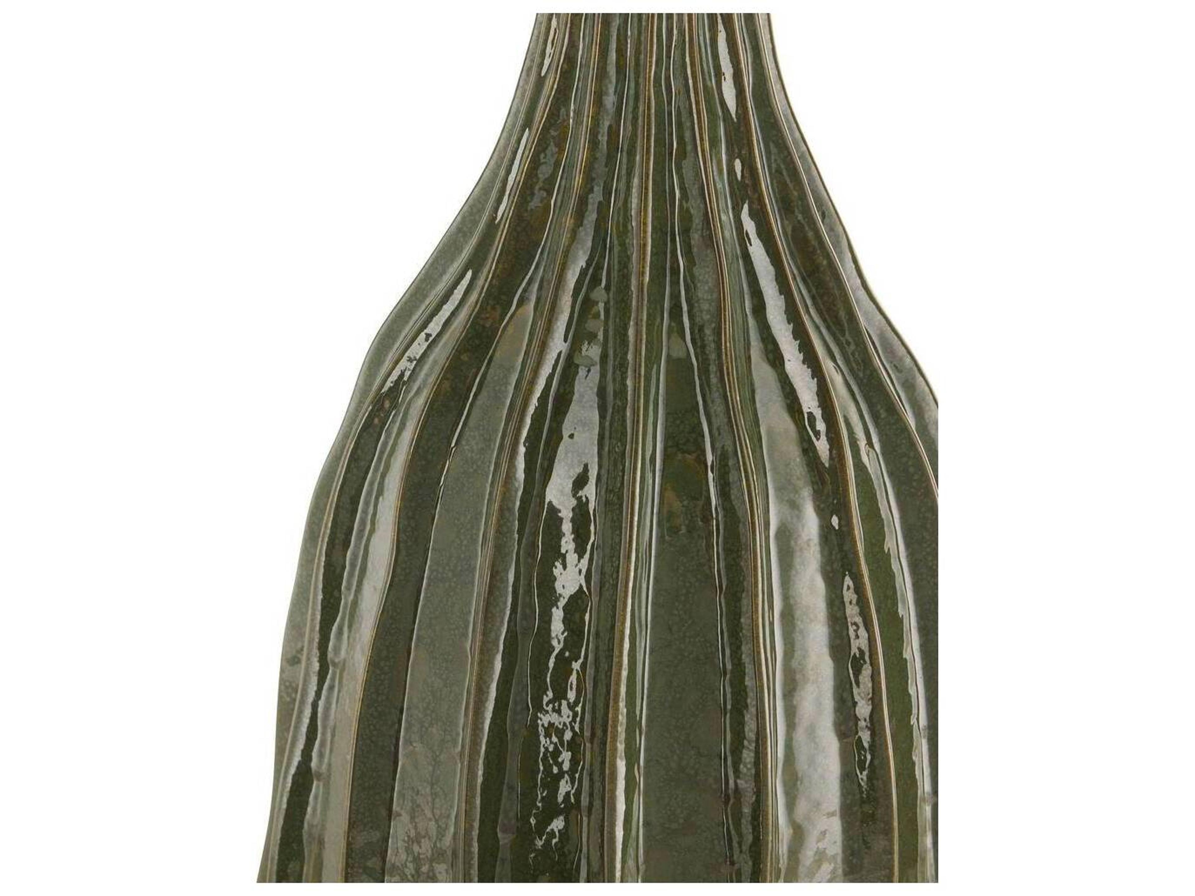 Arteriors Home Dark Green Reactive Ceramic Buffet Lamp