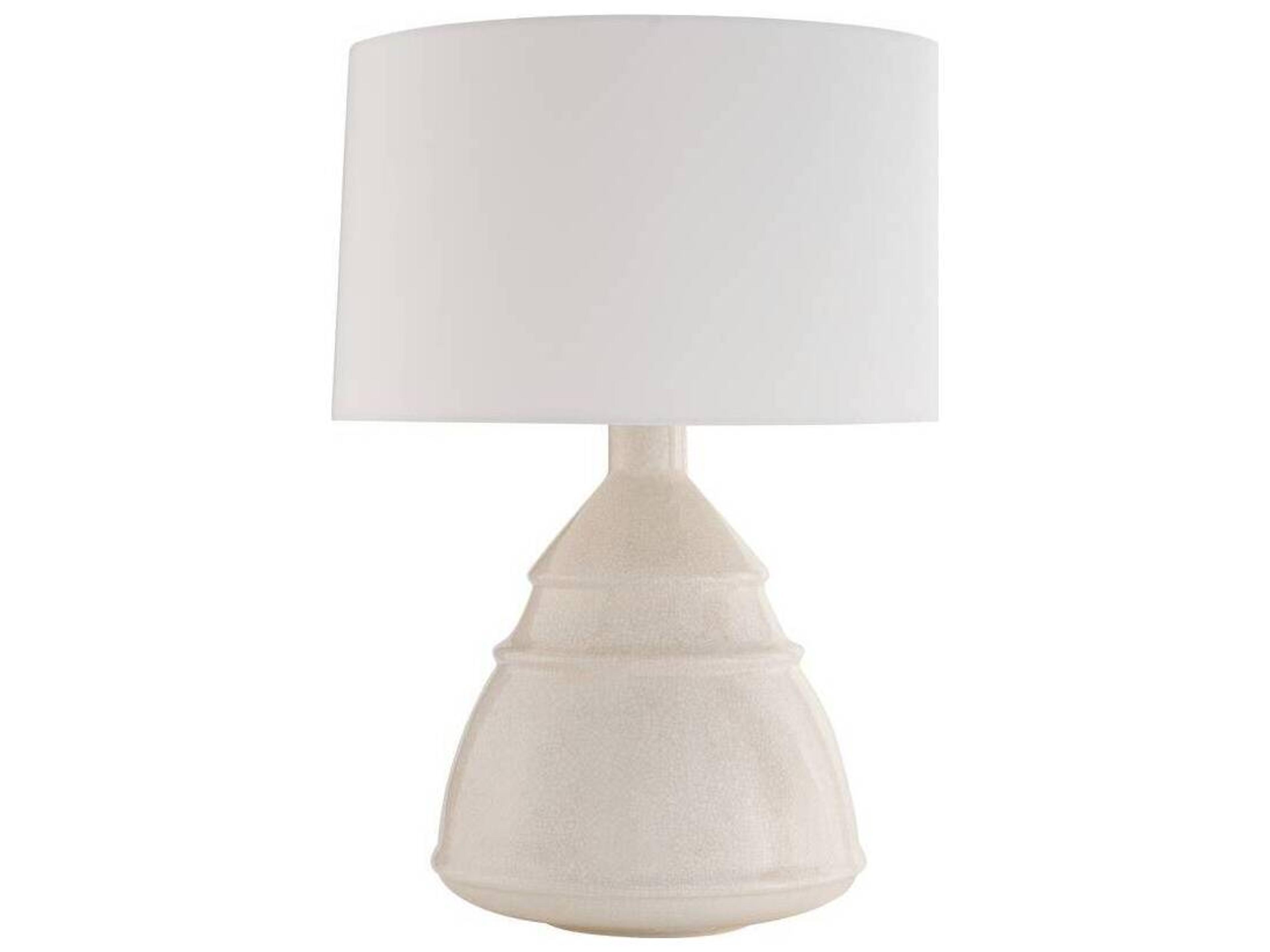 Arteriors Home Ivory Stained Crackle Ceramic White Buffet Lamp