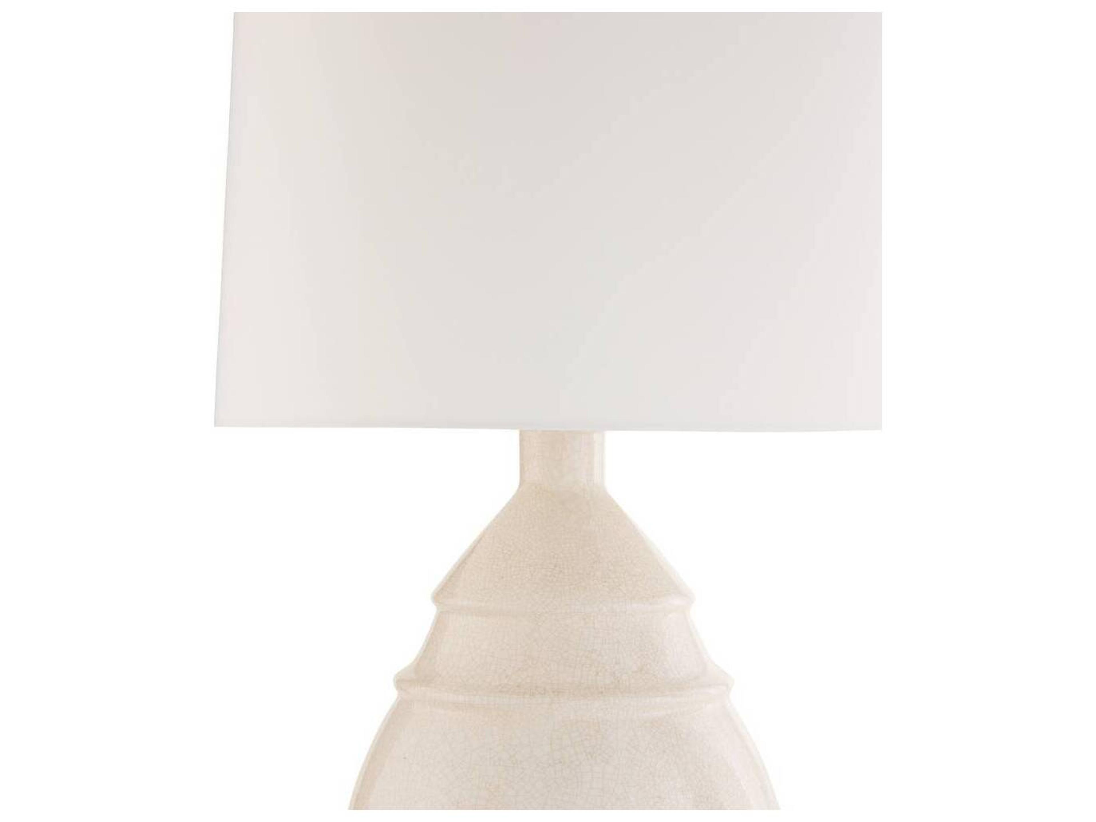 Arteriors Home Ivory Stained Crackle Ceramic White Buffet Lamp