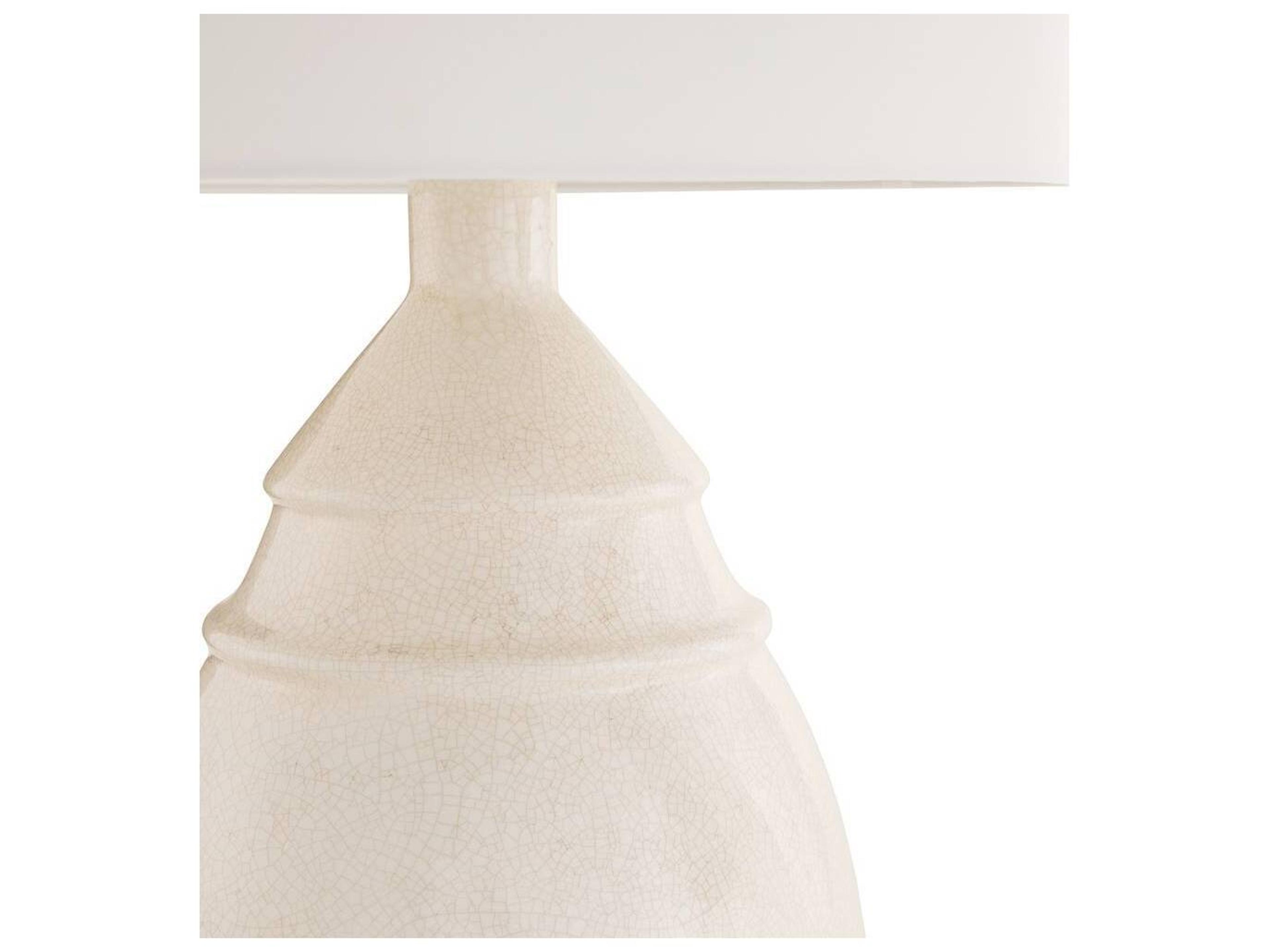 Arteriors Home Ivory Stained Crackle Ceramic White Buffet Lamp