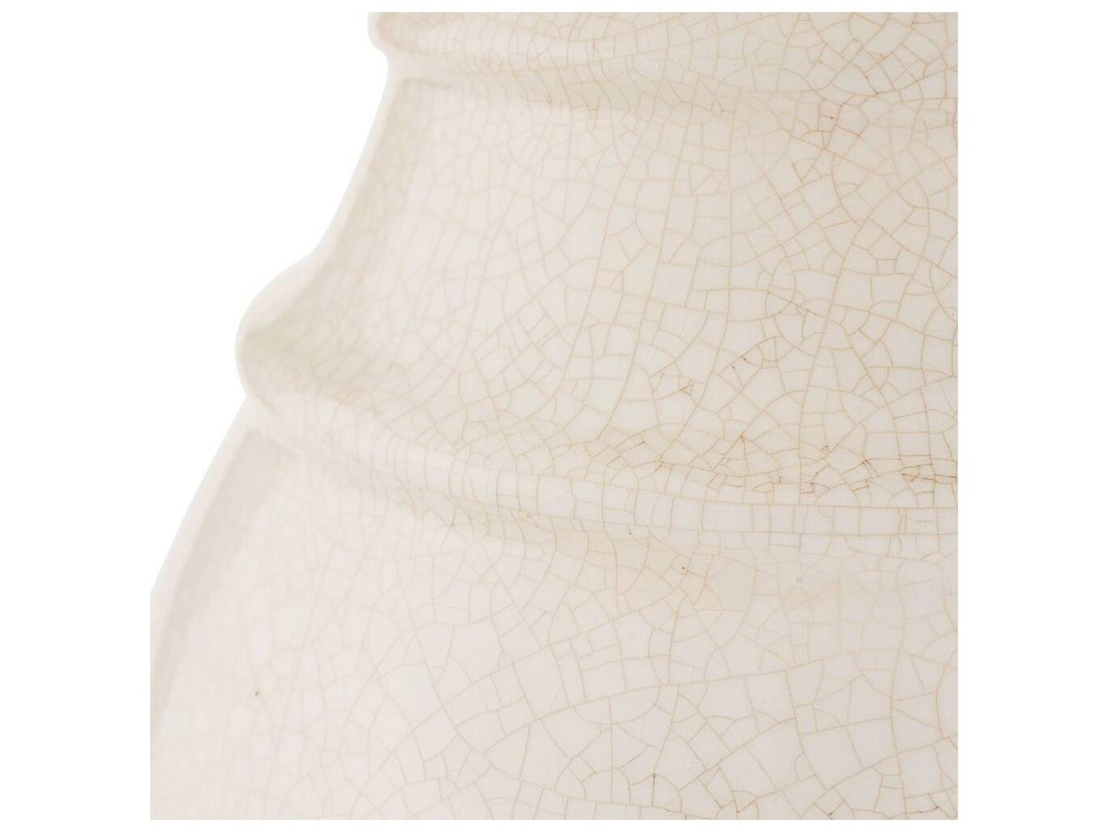 Arteriors Home Ivory Stained Crackle Ceramic White Buffet Lamp