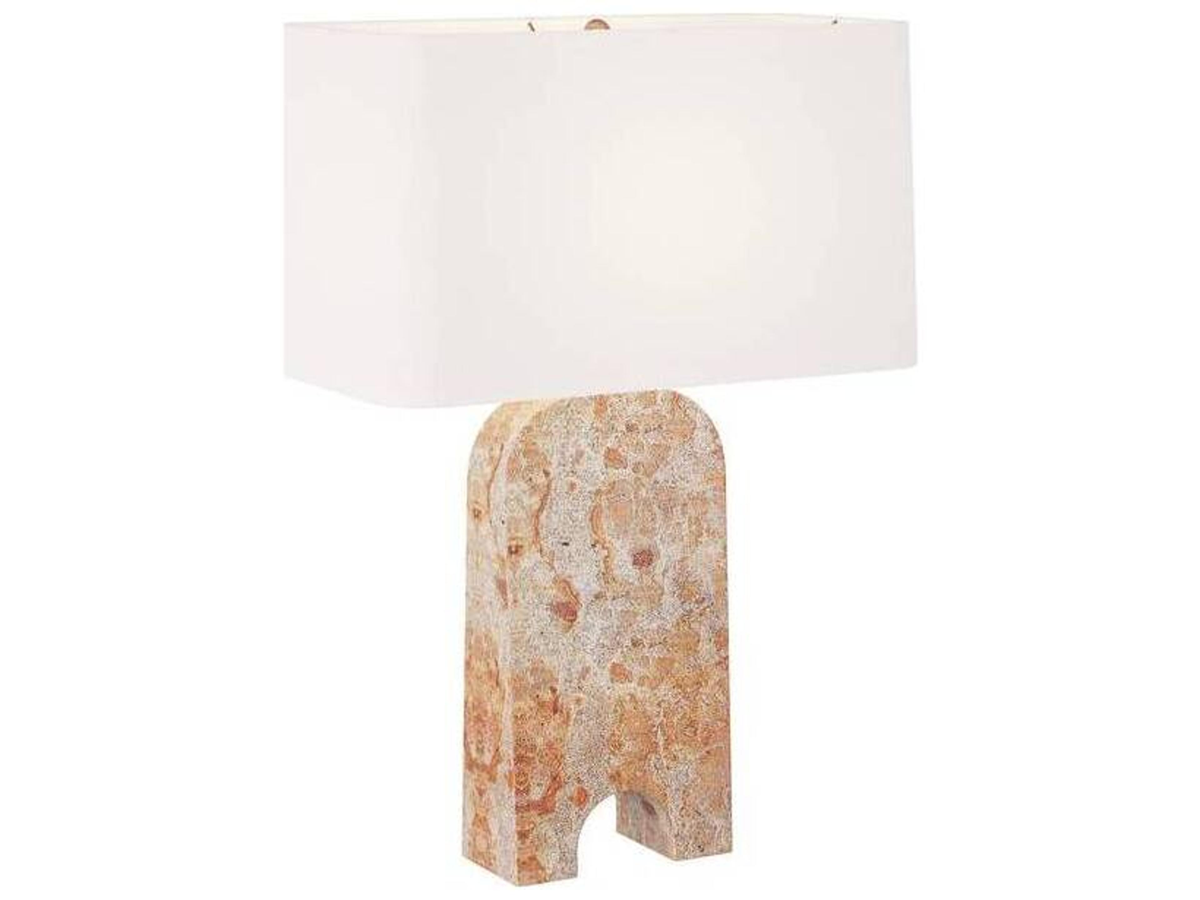 Arteriors Home Birmingham Capri Antique Brass White Buffet Lamp