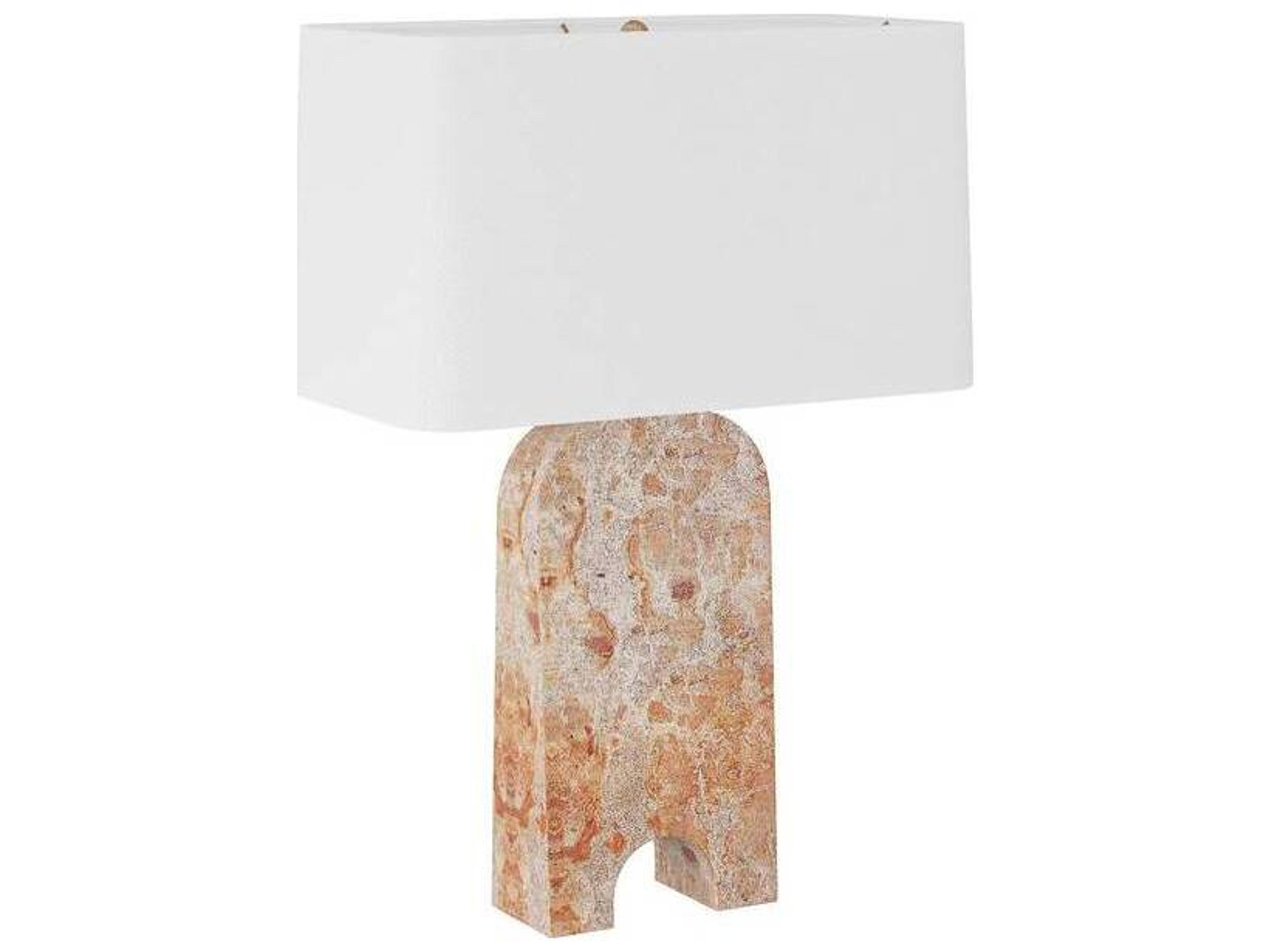 Arteriors Home Birmingham Capri Antique Brass White Buffet Lamp