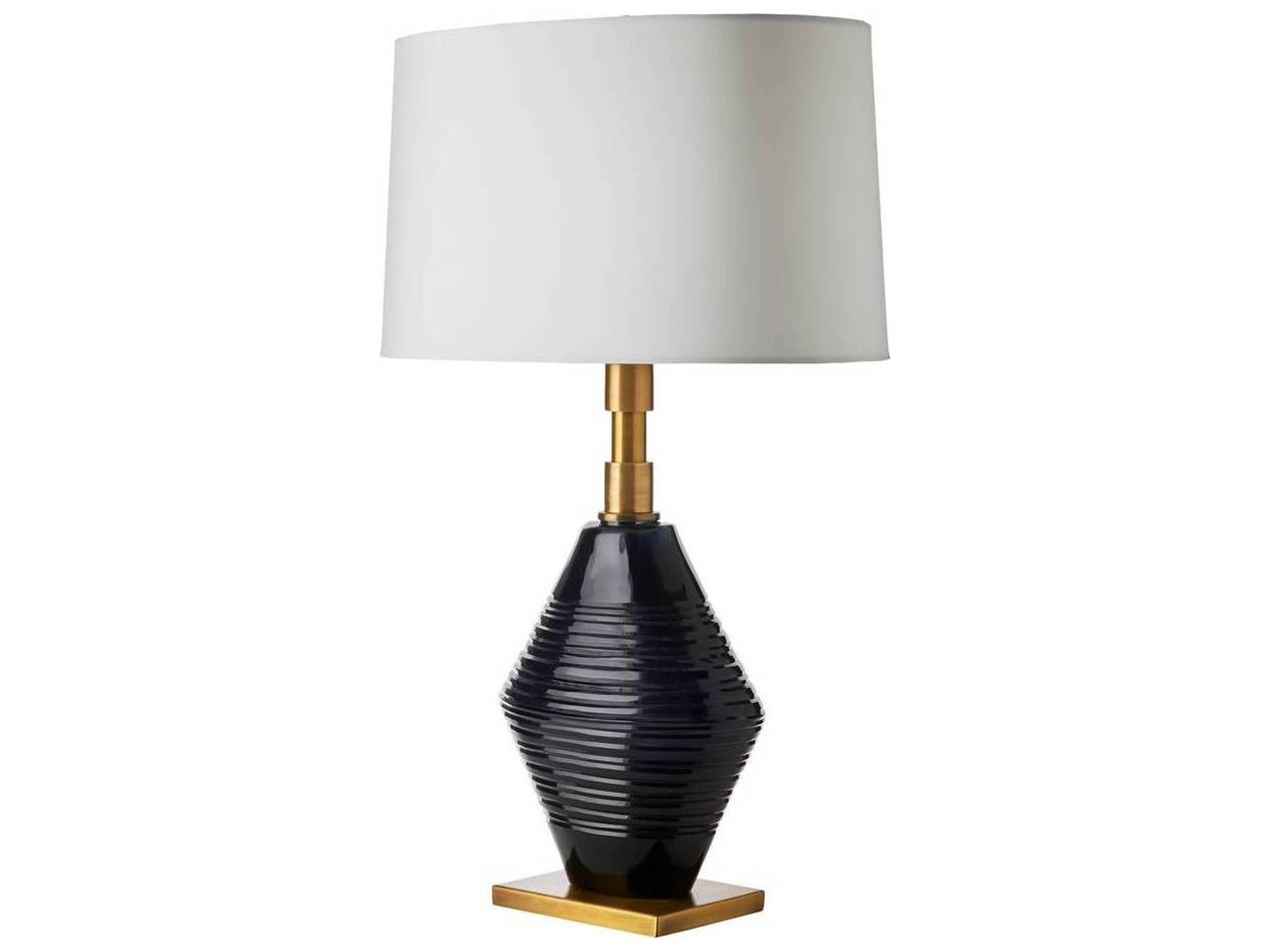 Arteriors Home Estrada Navy Optic Antique Brass Blue Buffet Lamp