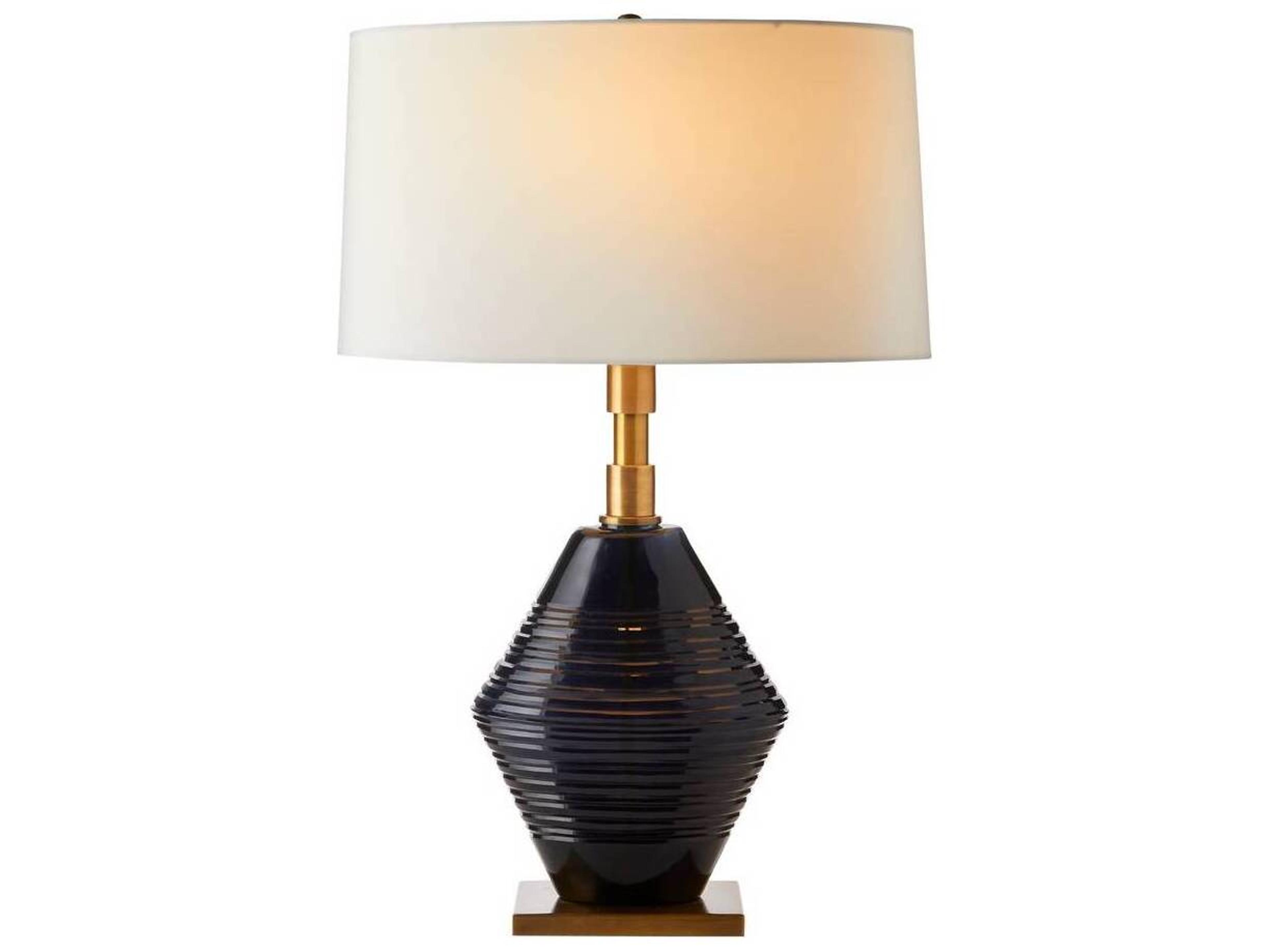 Arteriors Home Estrada Navy Optic Antique Brass Blue Buffet Lamp