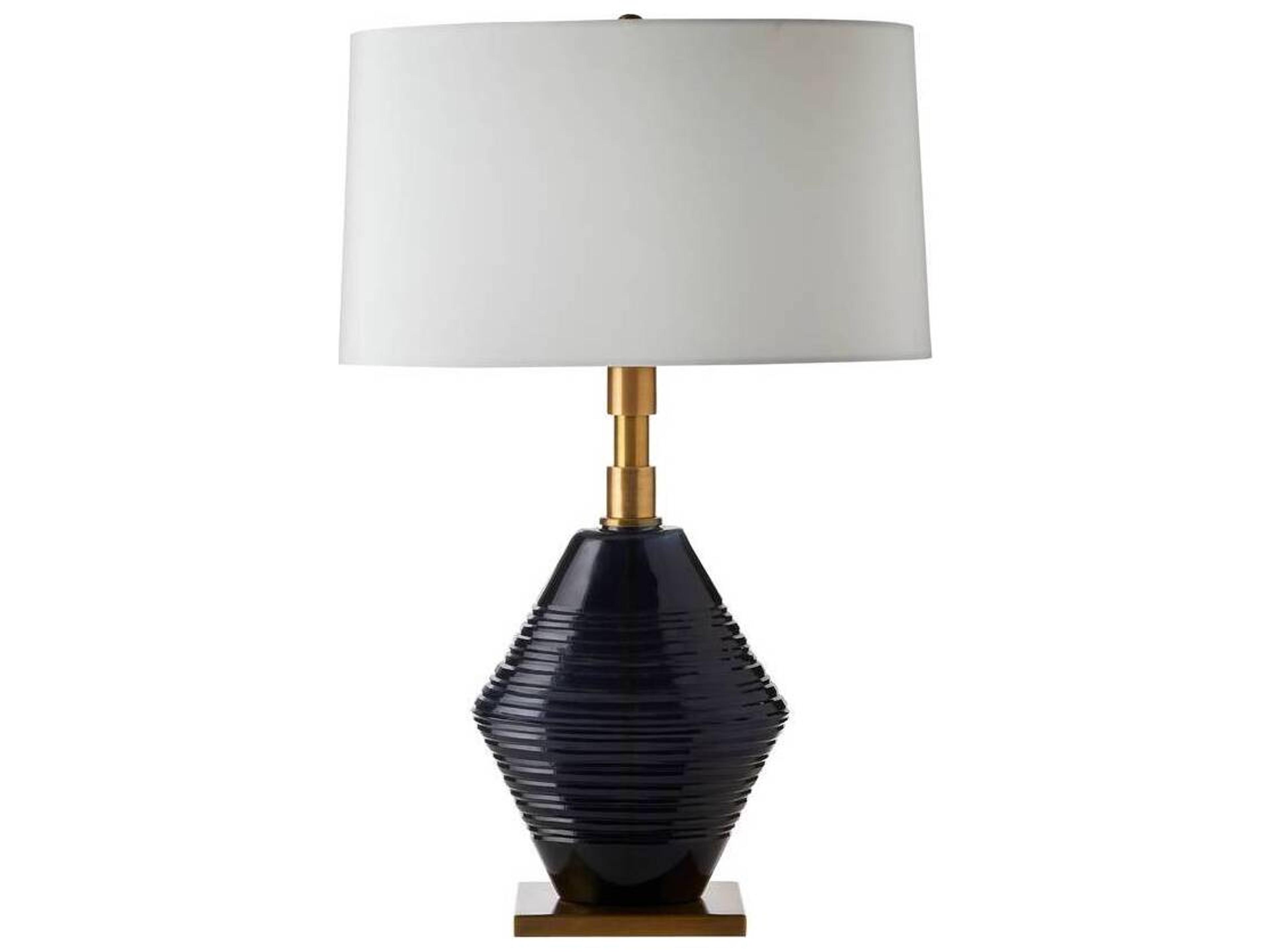 Arteriors Home Estrada Navy Optic Antique Brass Blue Buffet Lamp