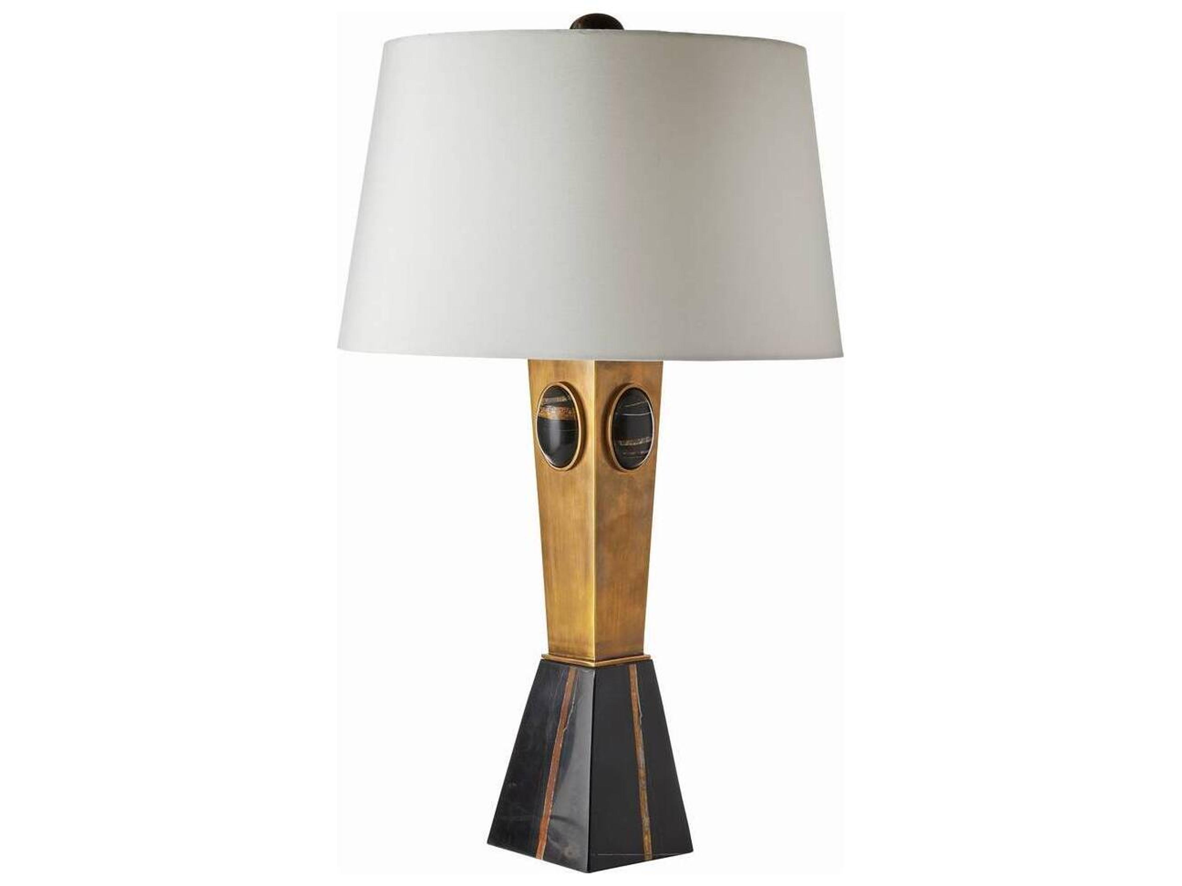 Arteriors Home Cairo Antique Brass Bengal White Buffet Lamp