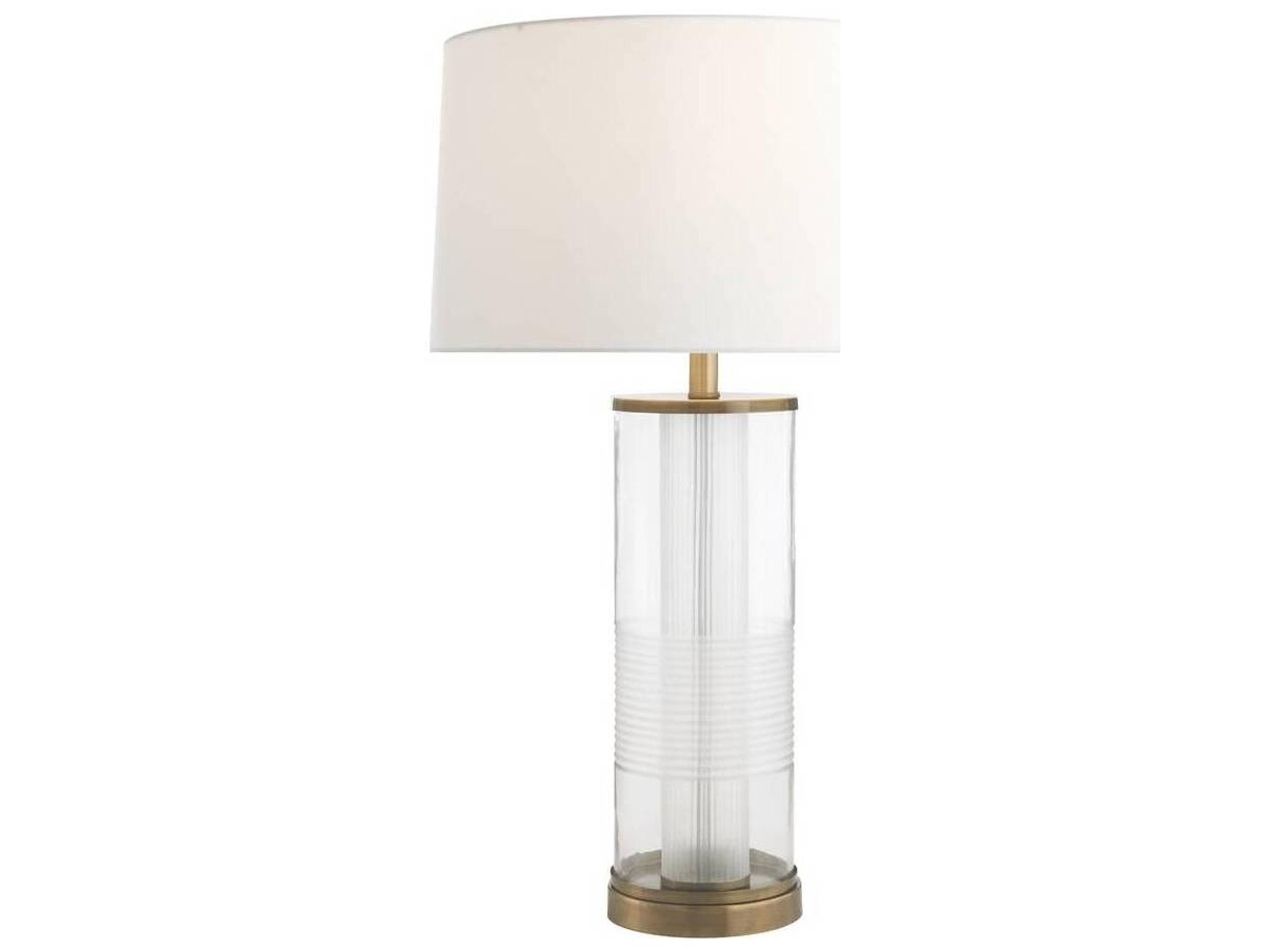 Arteriors Home Gianna Clear Etched Vintage Brass Buffet Lamp