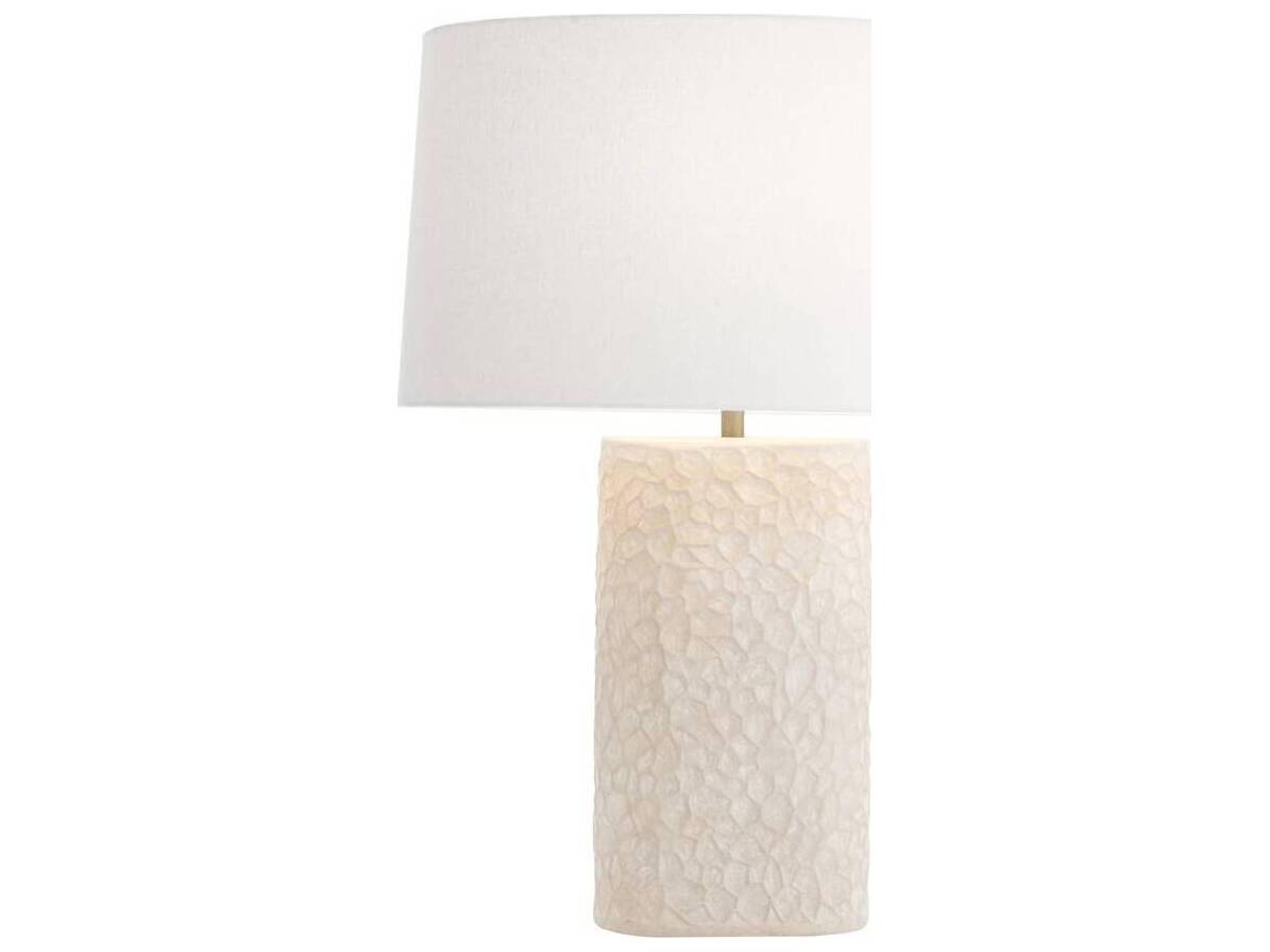 Arteriors Home Felicity Egg Shell Antique Brass White Buffet Lamp