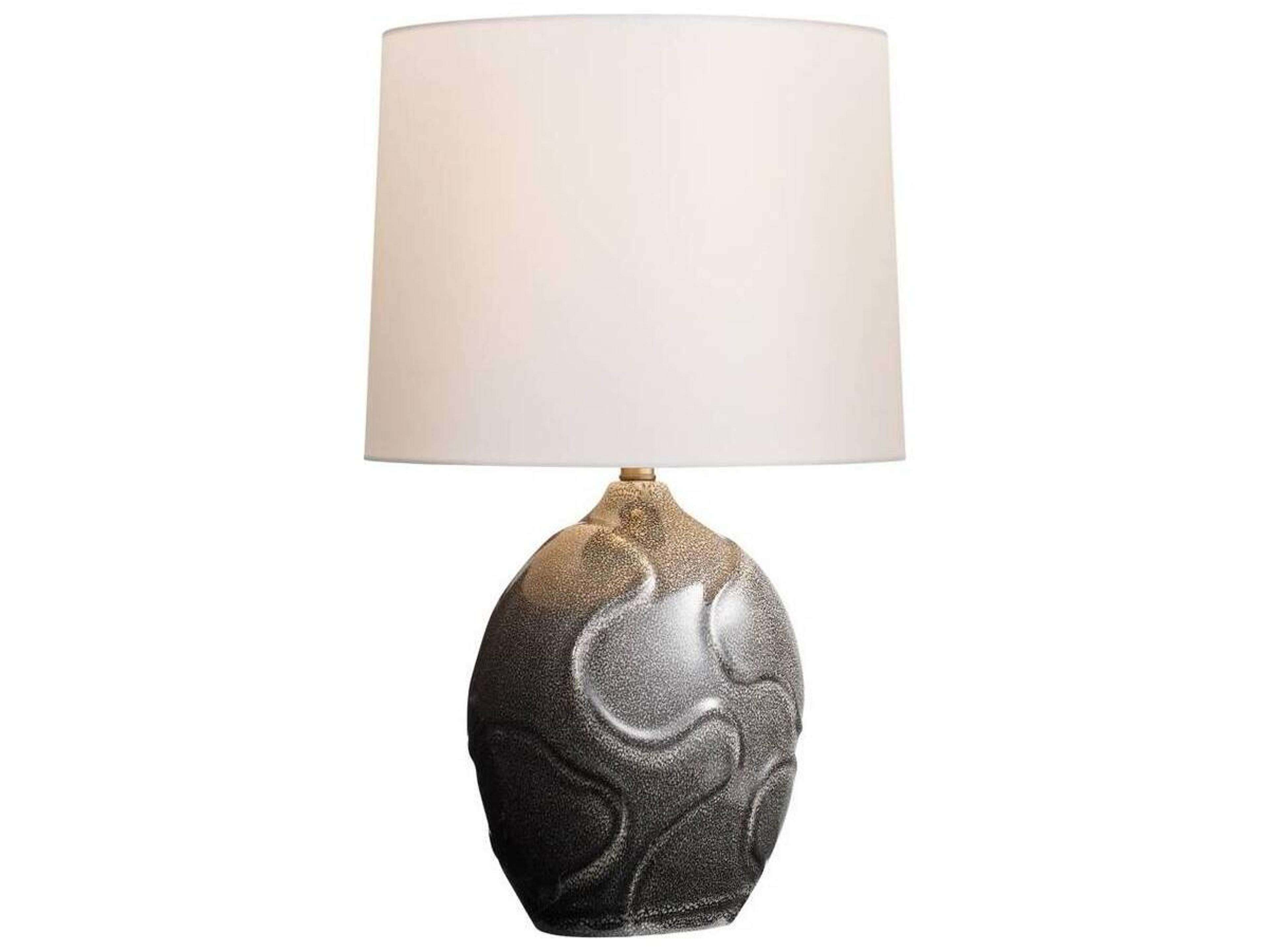 Obsidian Reactive Porcelain Black Buffet Lamp
