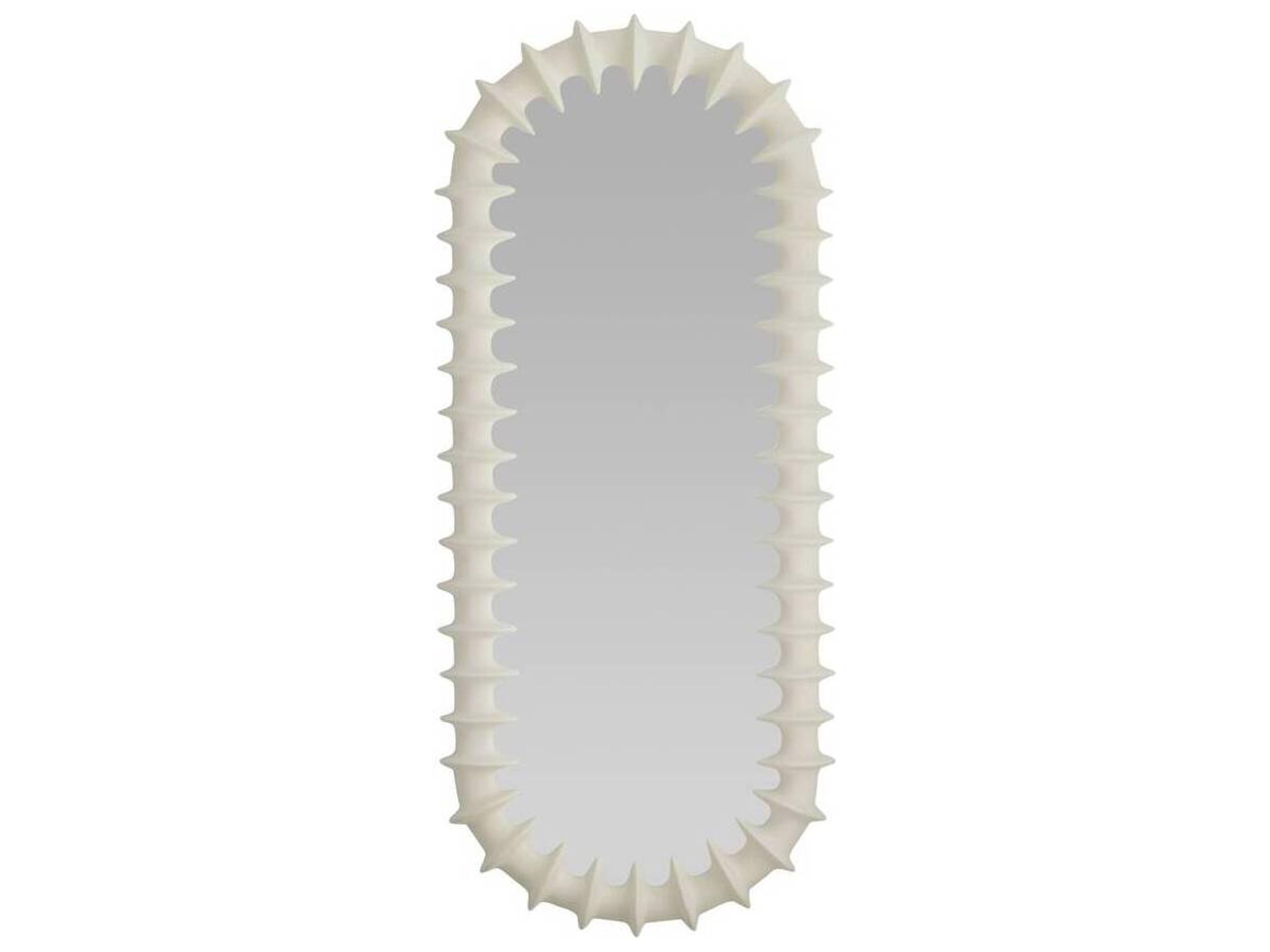 Arteriors Home Matte Ivory Plain Floor Mirror Oval